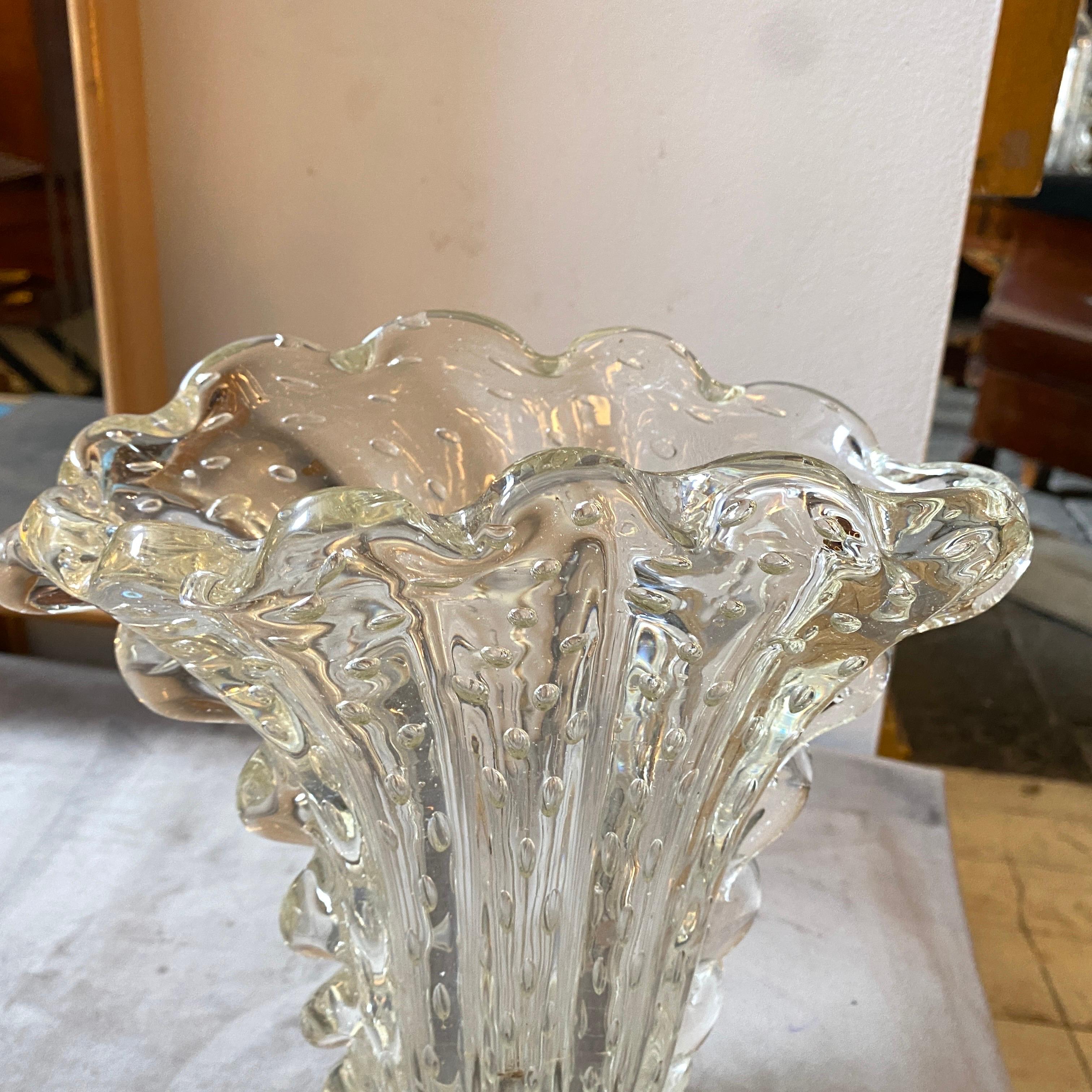Italian 1950s Mid-Century Modern Barovier Murano Glass Vase