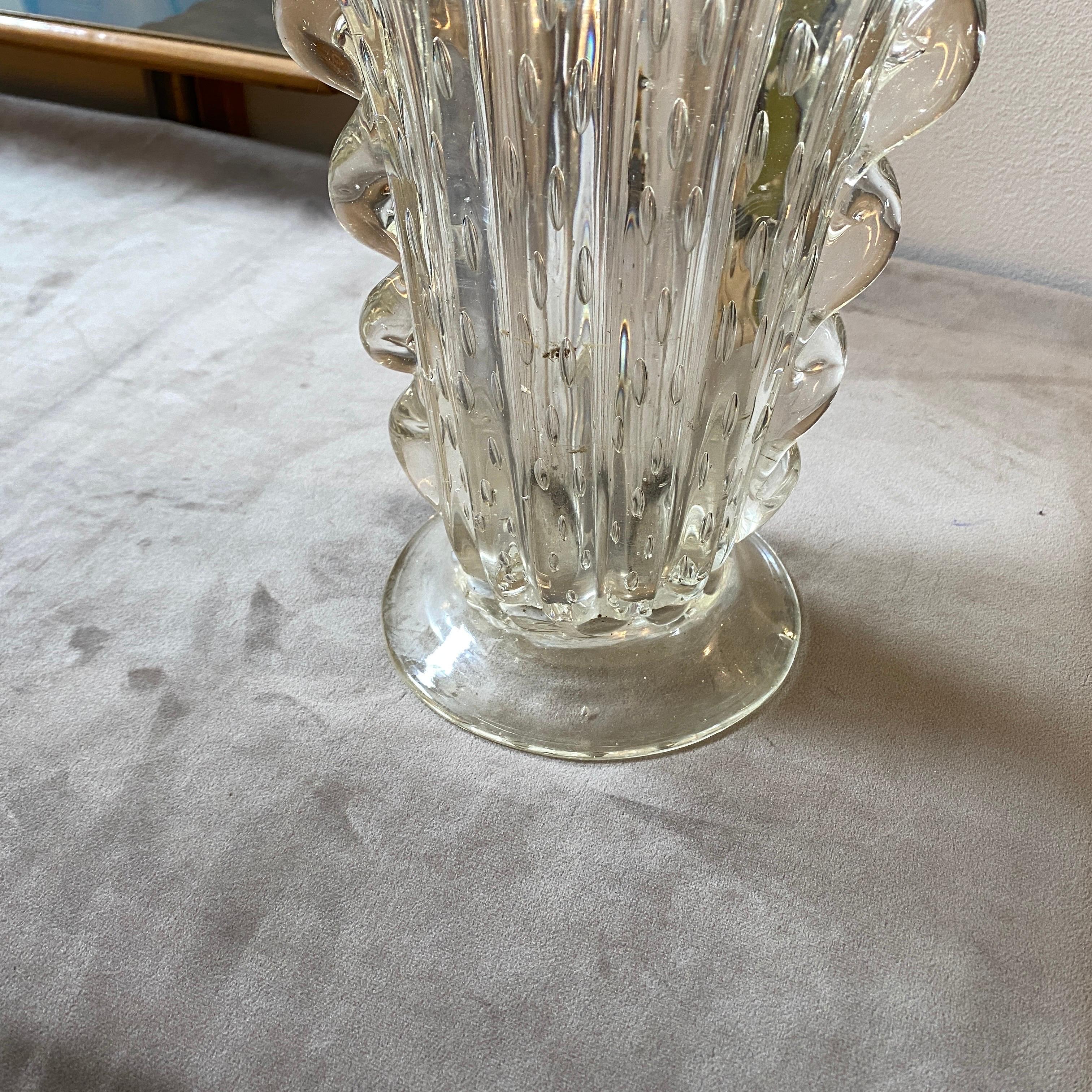 Hand-Crafted 1950s Mid-Century Modern Barovier Murano Glass Vase