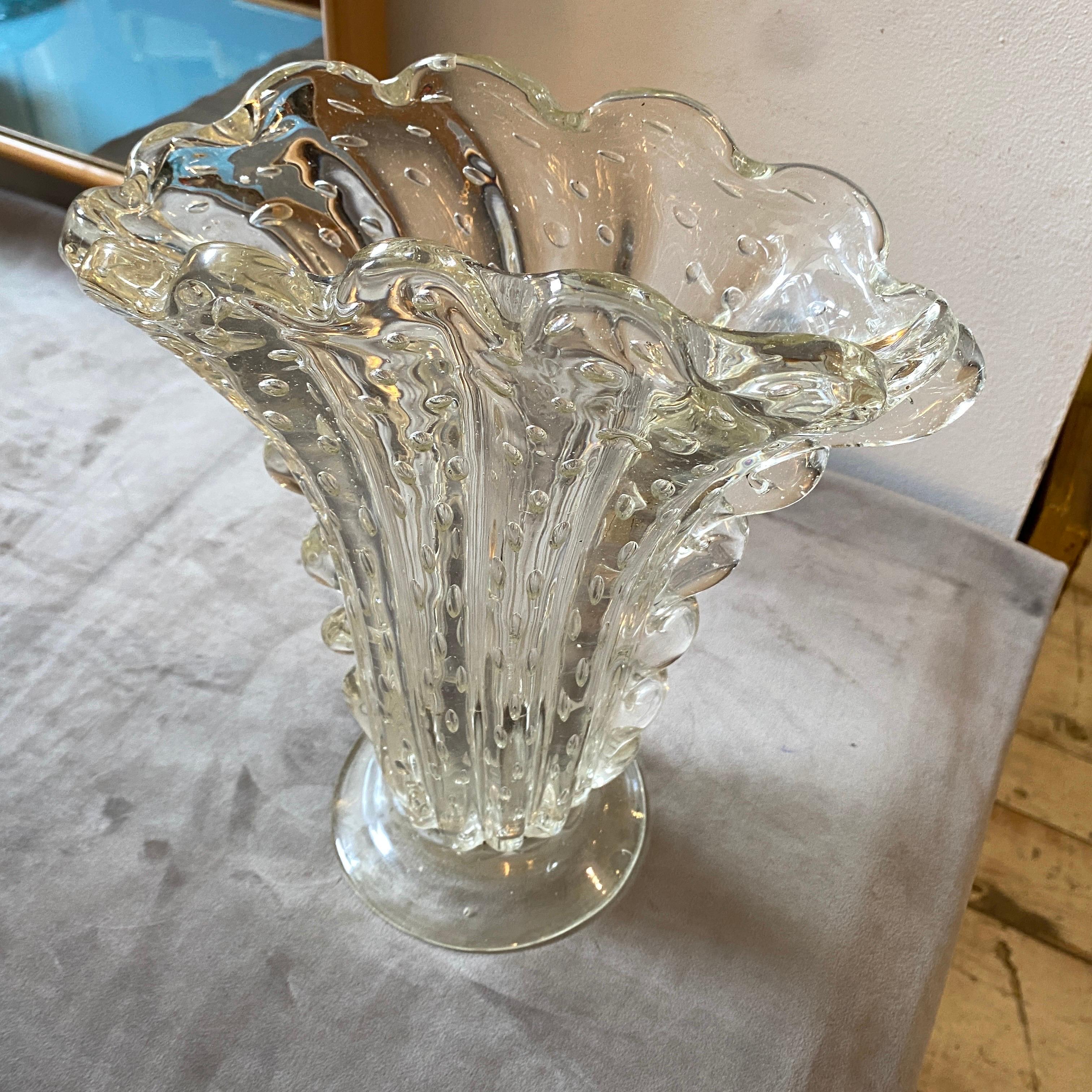 1950s Mid-Century Modern Barovier Murano Glass Vase In Good Condition In Aci Castello, IT