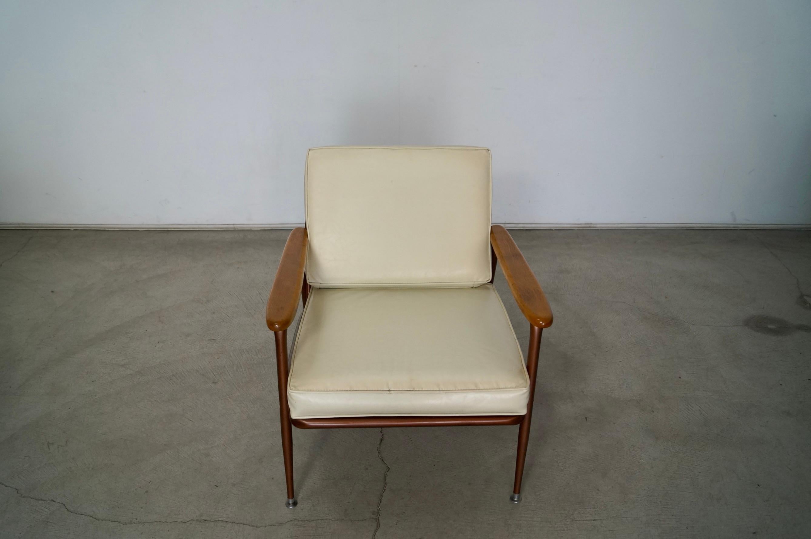 Metal 1950's Mid-Century Modern Baumritter Lounge Chair For Sale