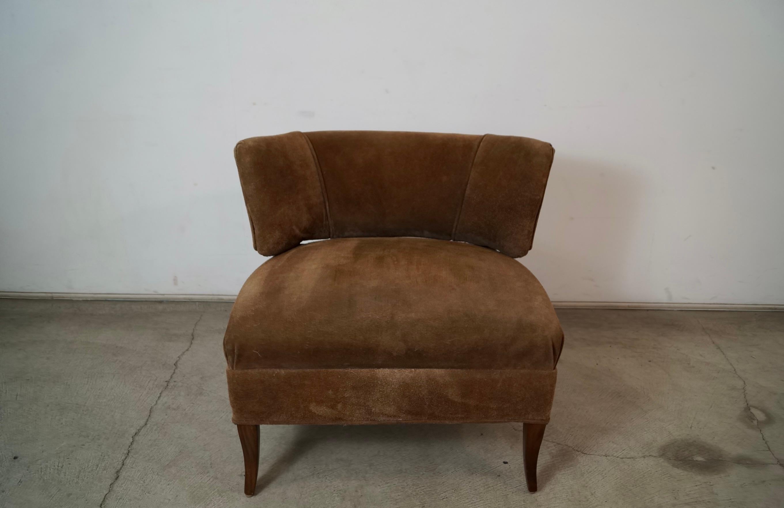 Sedia da salotto Billy Haines Slipper, stile Mid-Century Modern del 1950 In condizioni buone in vendita a Burbank, CA