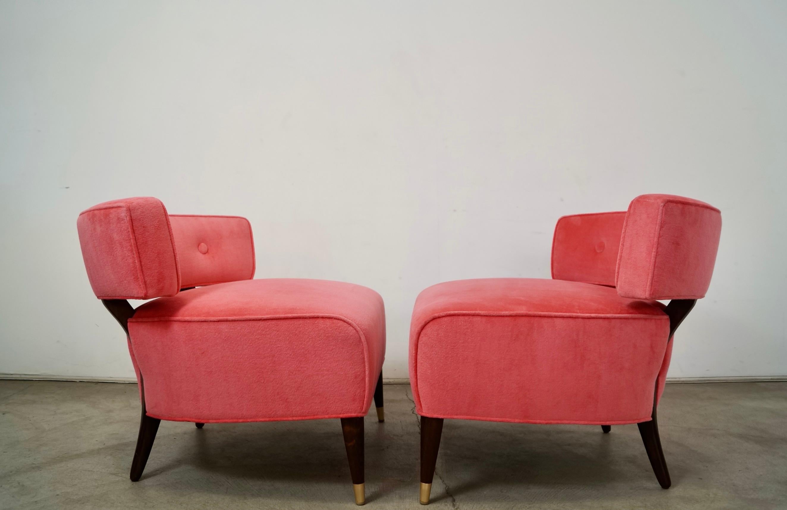 Sillas de salón tipo pantuflas estilo Billy Haines, modernas de mediados de siglo de 1950 - un par en venta 4