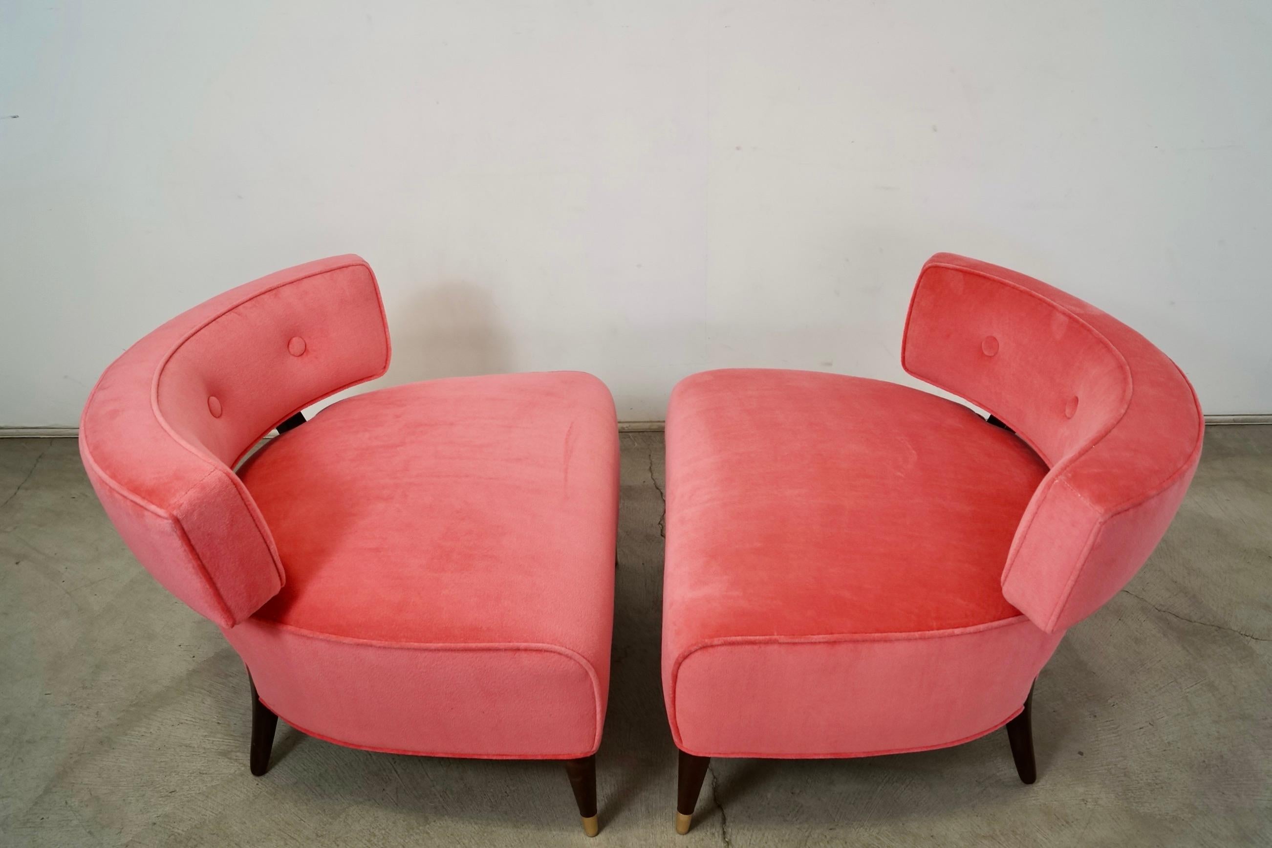 Sillas de salón tipo pantuflas estilo Billy Haines, modernas de mediados de siglo de 1950 - un par en venta 5