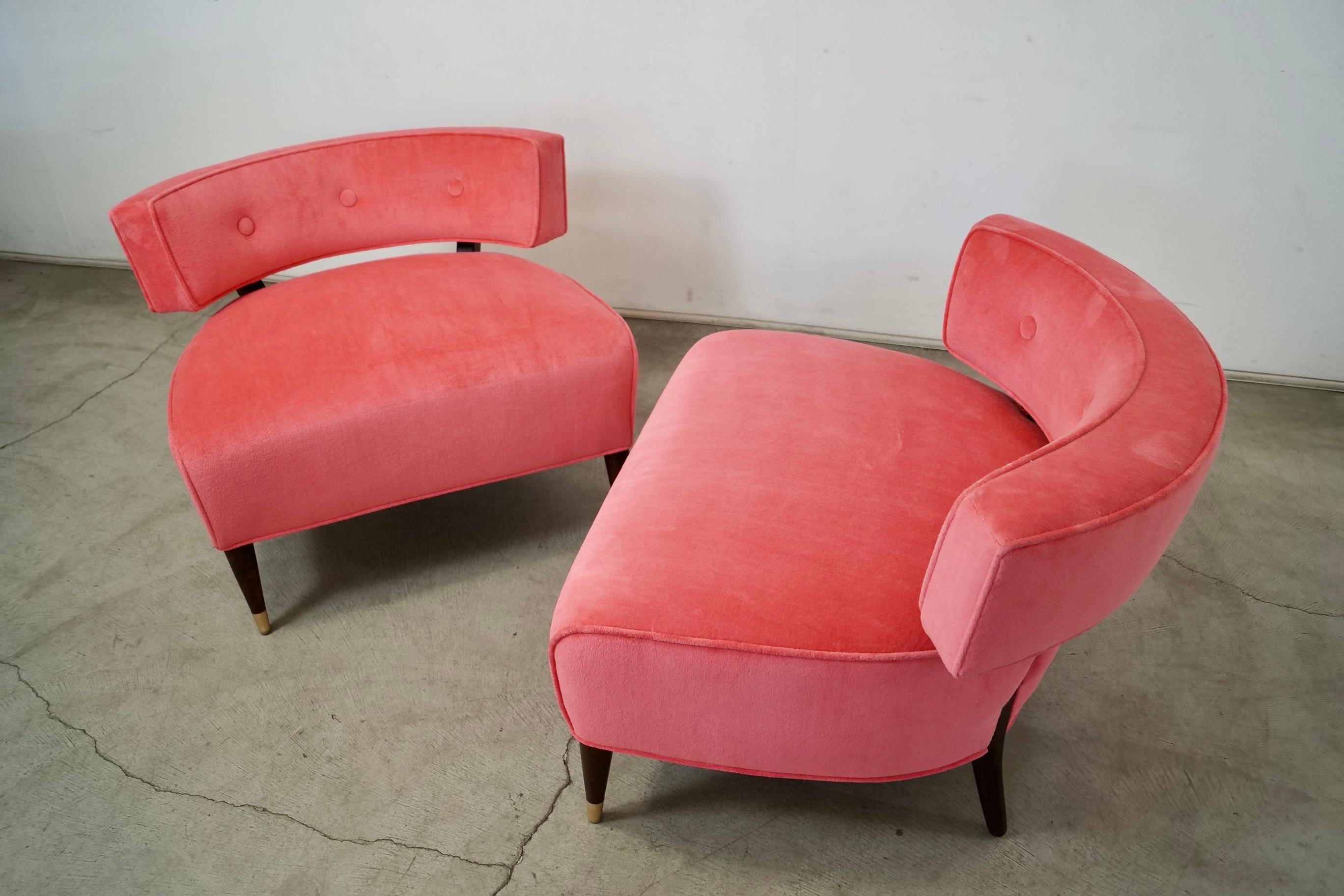 Sillas de salón tipo pantuflas estilo Billy Haines, modernas de mediados de siglo de 1950 - un par en venta 6