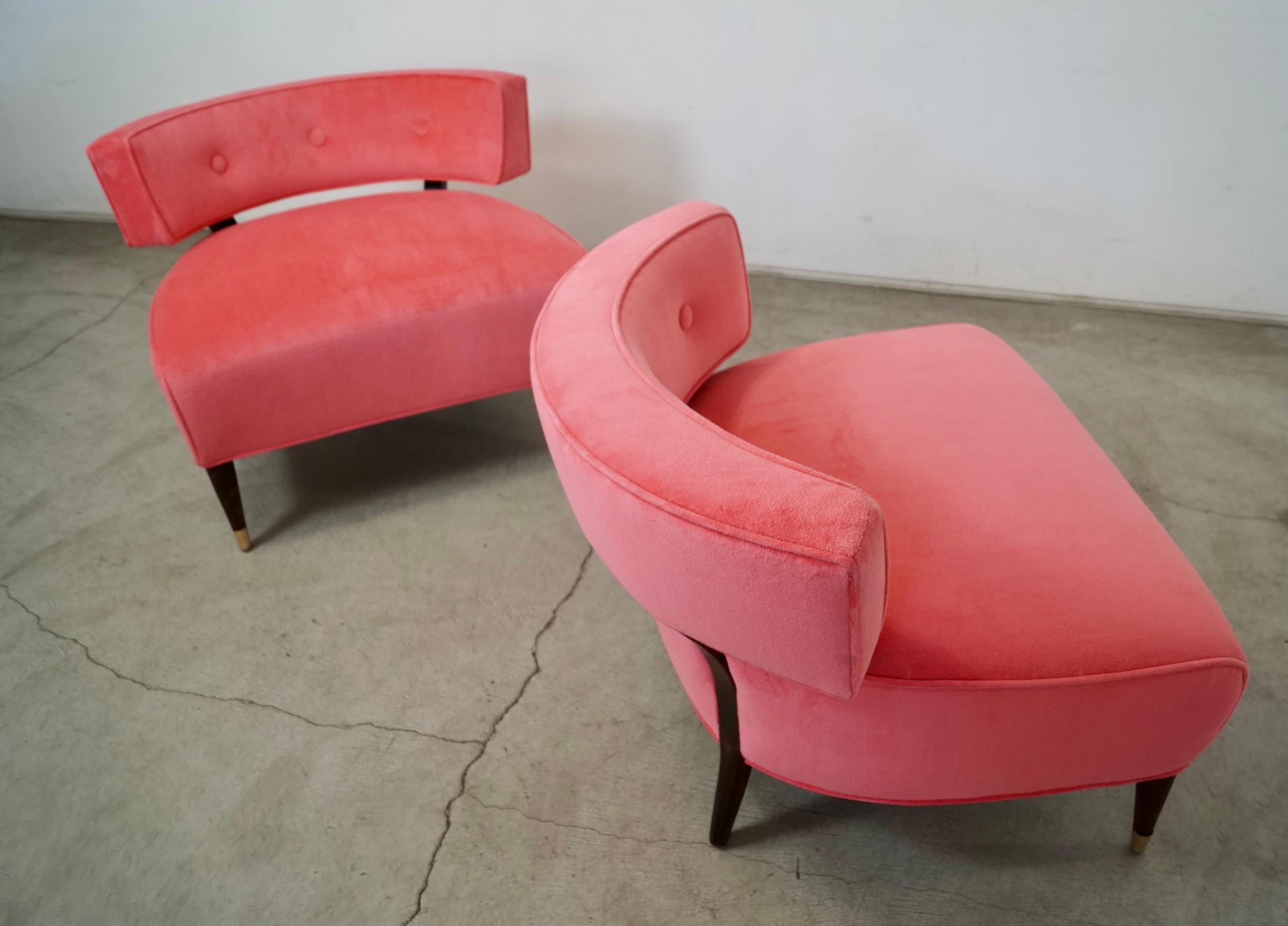 Sillas de salón tipo pantuflas estilo Billy Haines, modernas de mediados de siglo de 1950 - un par en venta 7