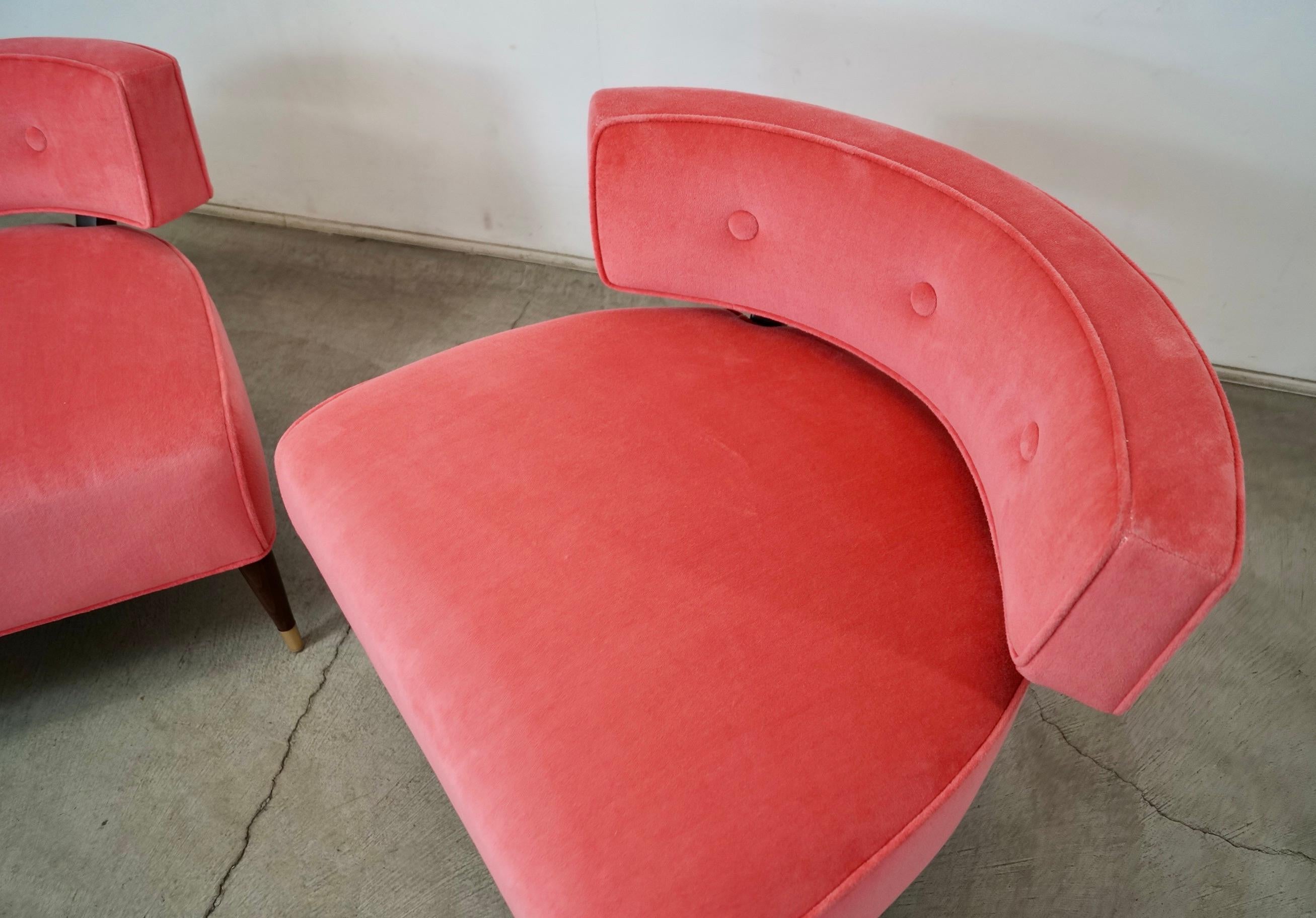 Sillas de salón tipo pantuflas estilo Billy Haines, modernas de mediados de siglo de 1950 - un par en venta 8