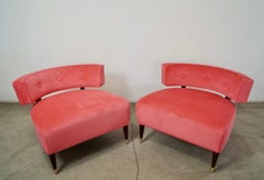1950's Mid-Century Modern Billy Haines Style Slipper Lounge Chairs - a Pair