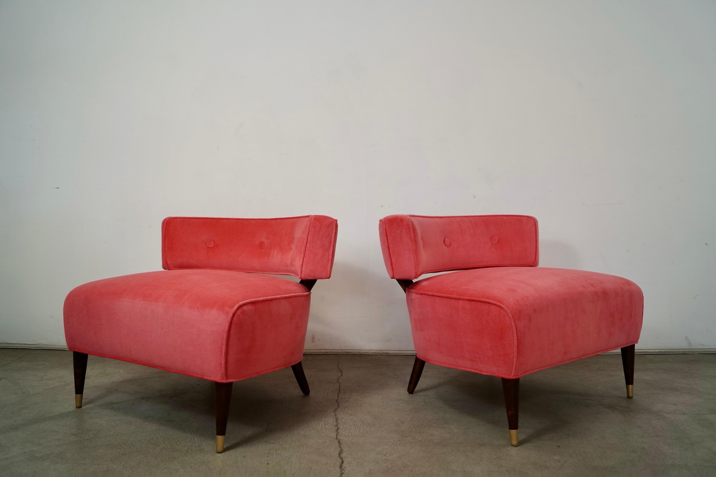 Sillas de salón tipo pantuflas estilo Billy Haines, modernas de mediados de siglo de 1950 - un par en Bueno estado para la venta en Burbank, CA