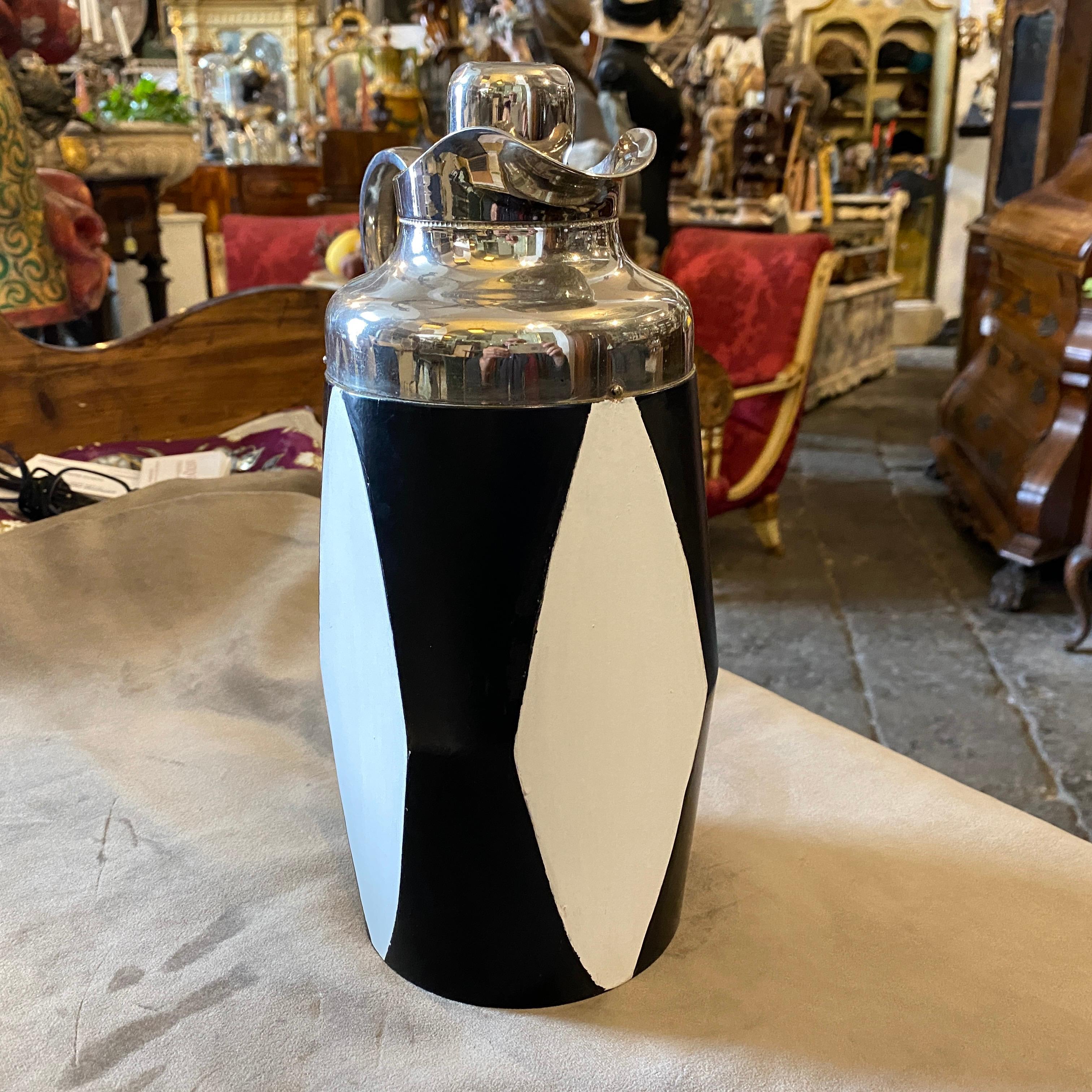 1950s Mid-Century Modern Black and White Italian Design Carafe 4