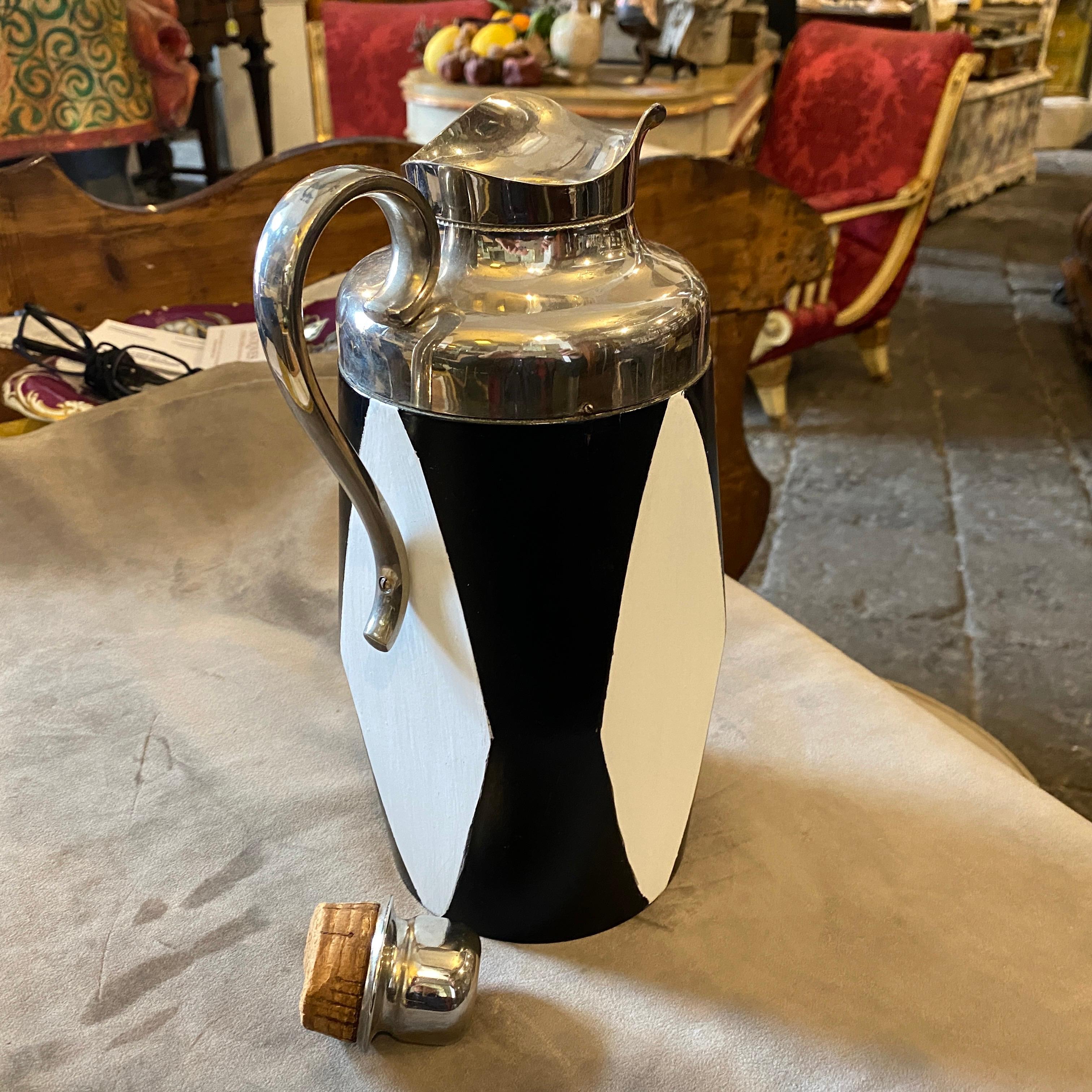 1950s Mid-Century Modern Black and White Italian Design Carafe 3