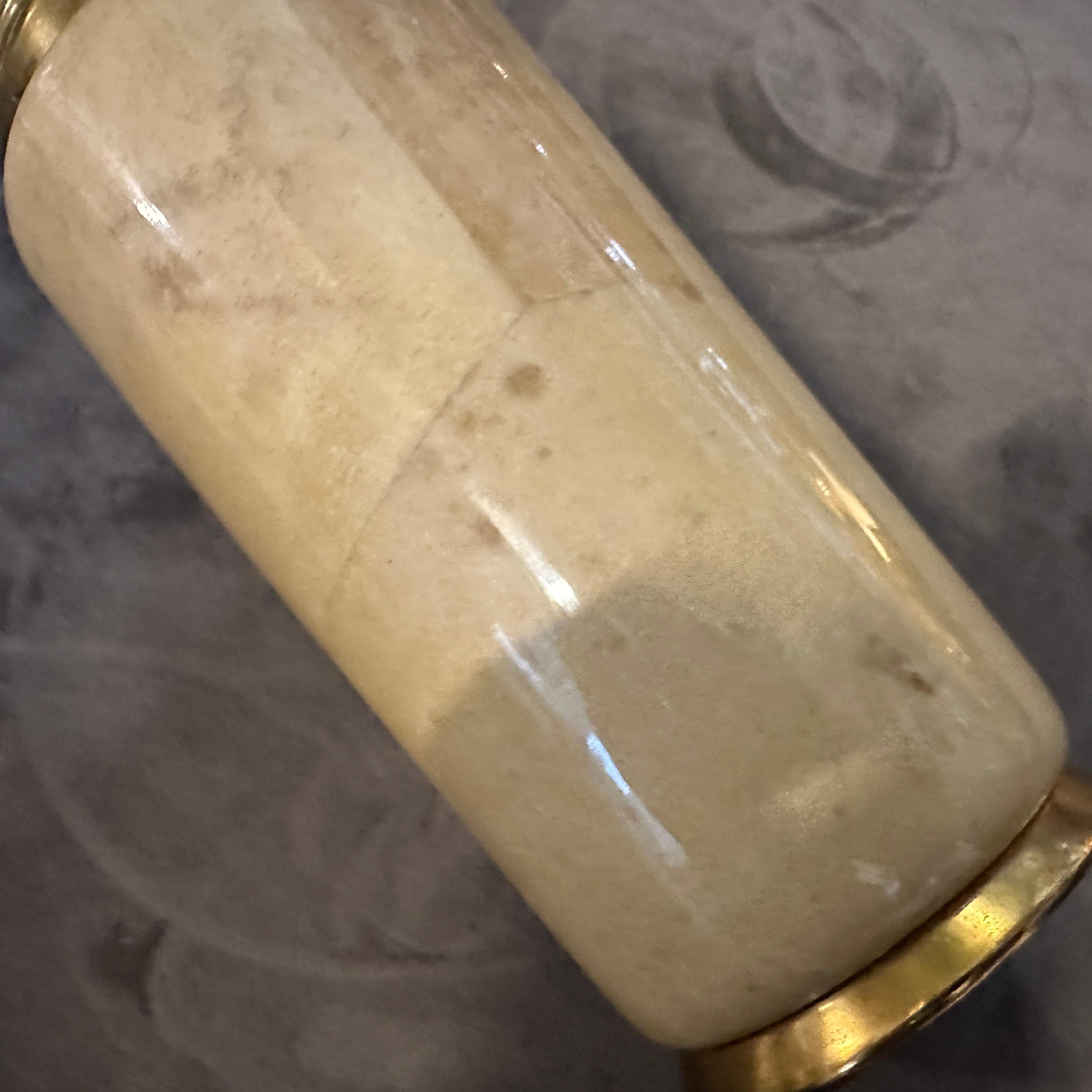 1950s Mid-Century Modern Brass and Amber Goatskin Cocktail Shaker by Aldo Tura For Sale 2