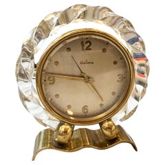 Alarmuhr aus Messing und klarem Lucite von Italora, Mid-Century Modern, 1950er Jahre
