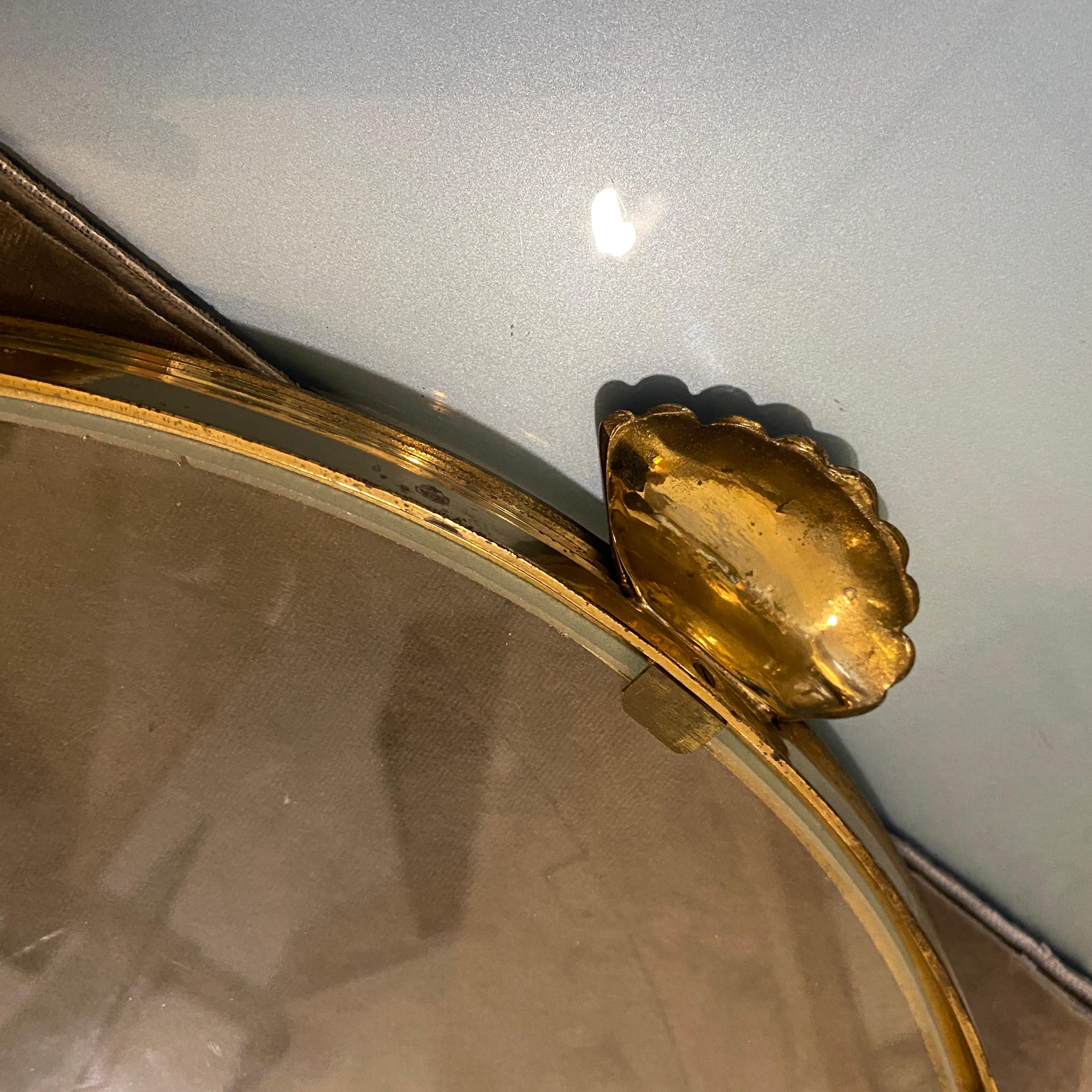 1950s Mid-Century Modern Brass and Glass Italian Oval Tray 8