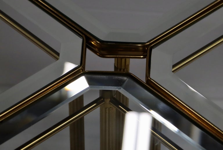 1950's Mid-Century Modern Brass Italian Triangular Side Tables / Coffee ...