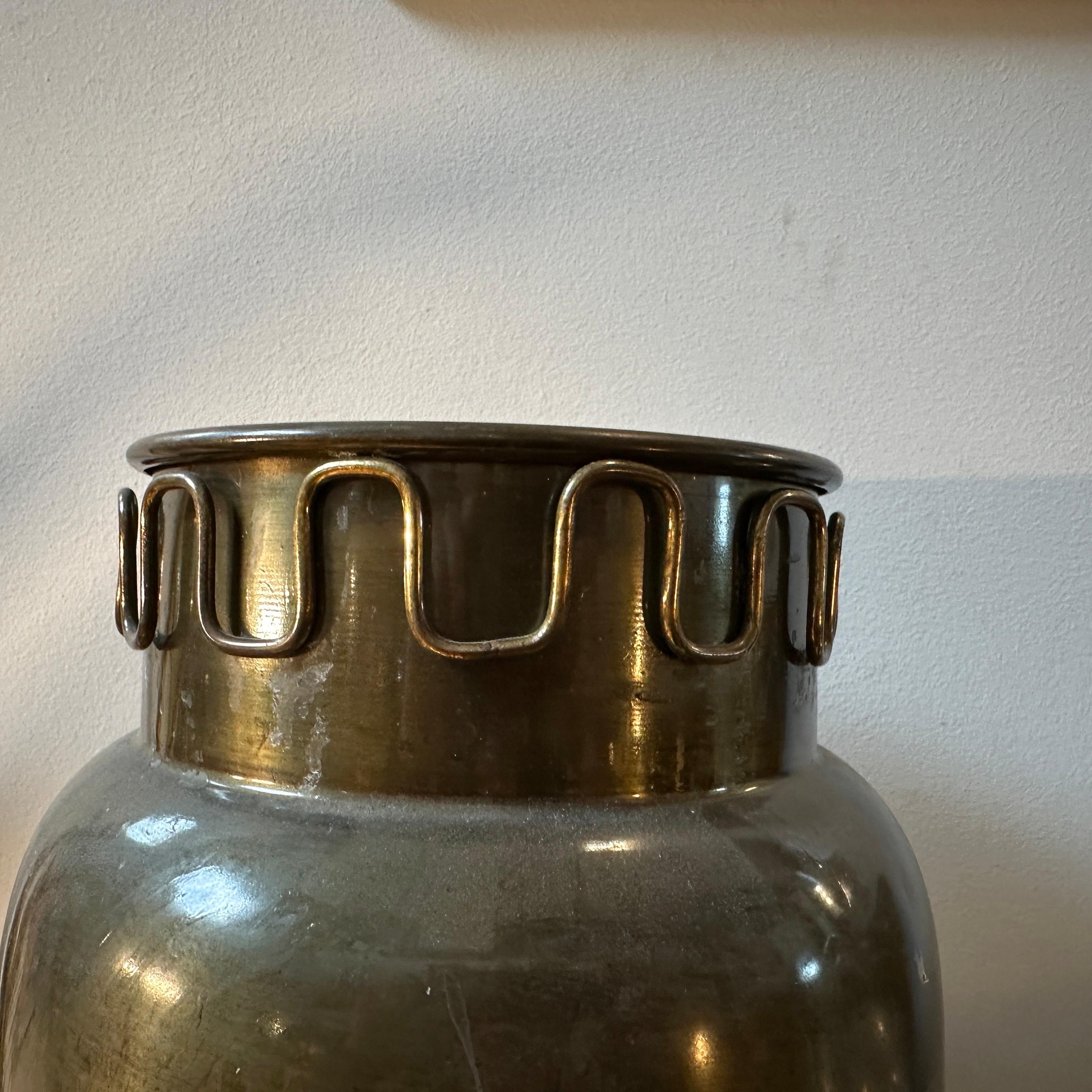 20th Century 1950s Mid-Century Modern Brass Italian Umbrella Stand in the Manner of Gio Ponti For Sale
