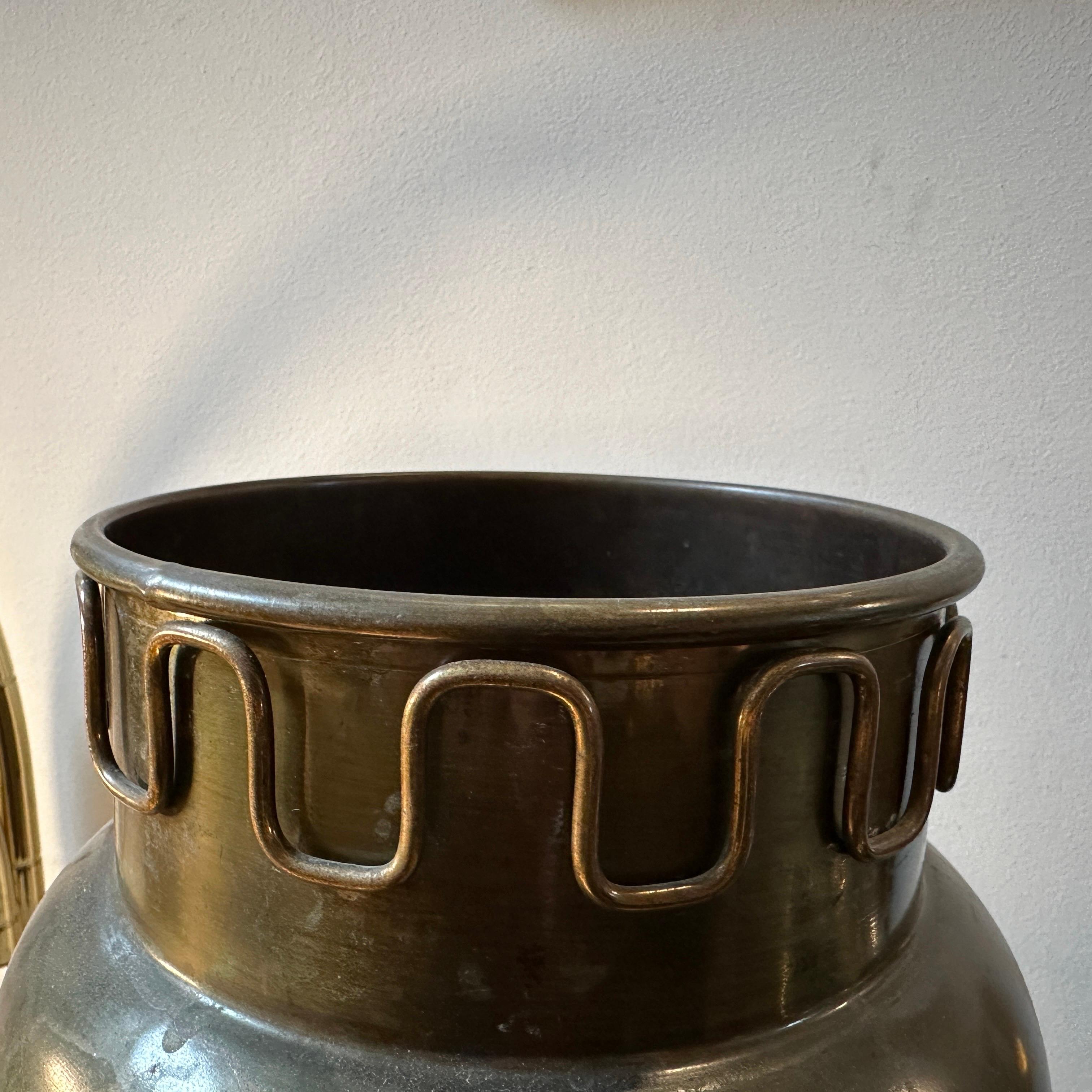 1950s Mid-Century Modern Brass Italian Umbrella Stand in the Manner of Gio Ponti For Sale 3
