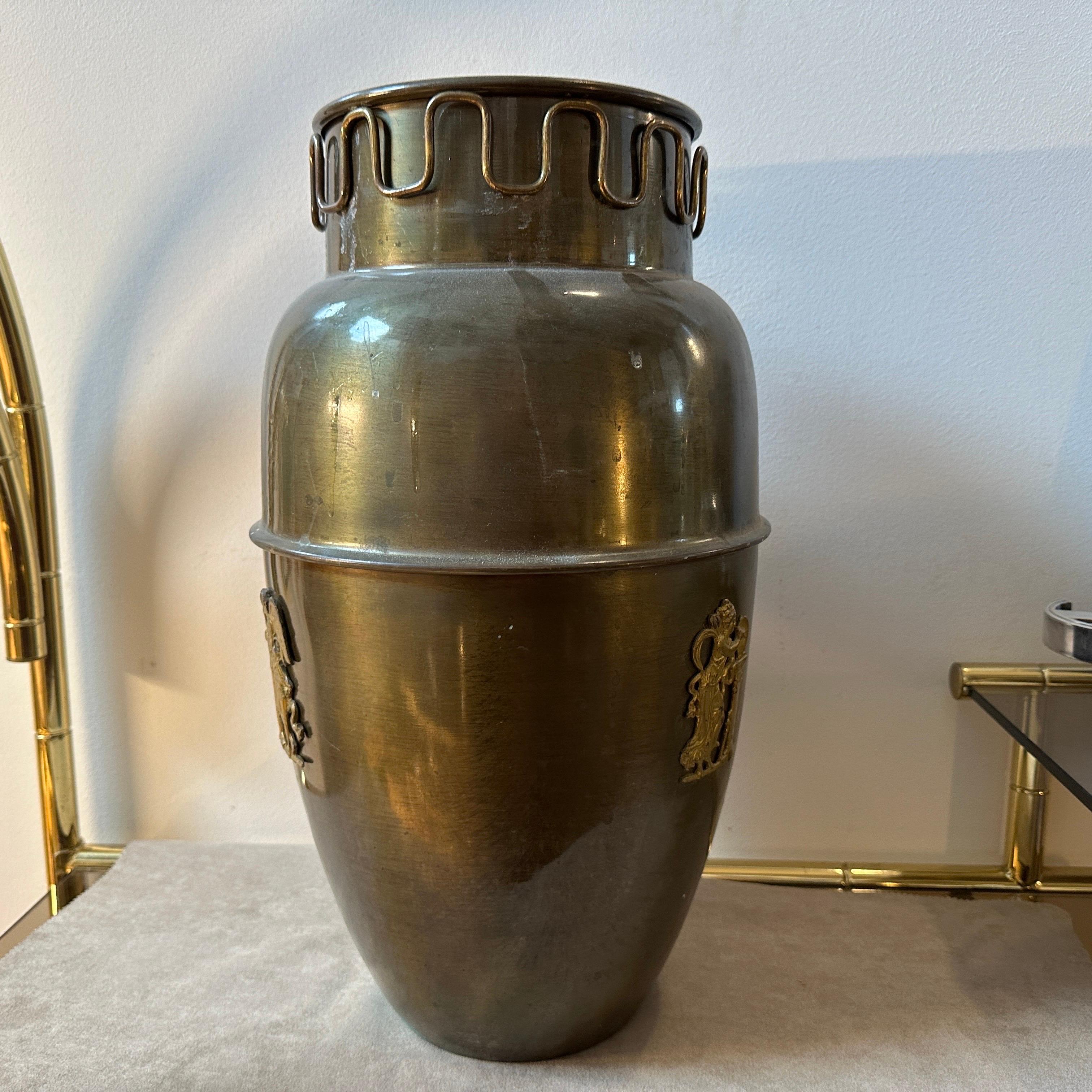 1950s Mid-Century Modern Brass Italian Umbrella Stand in the Manner of Gio Ponti For Sale 4