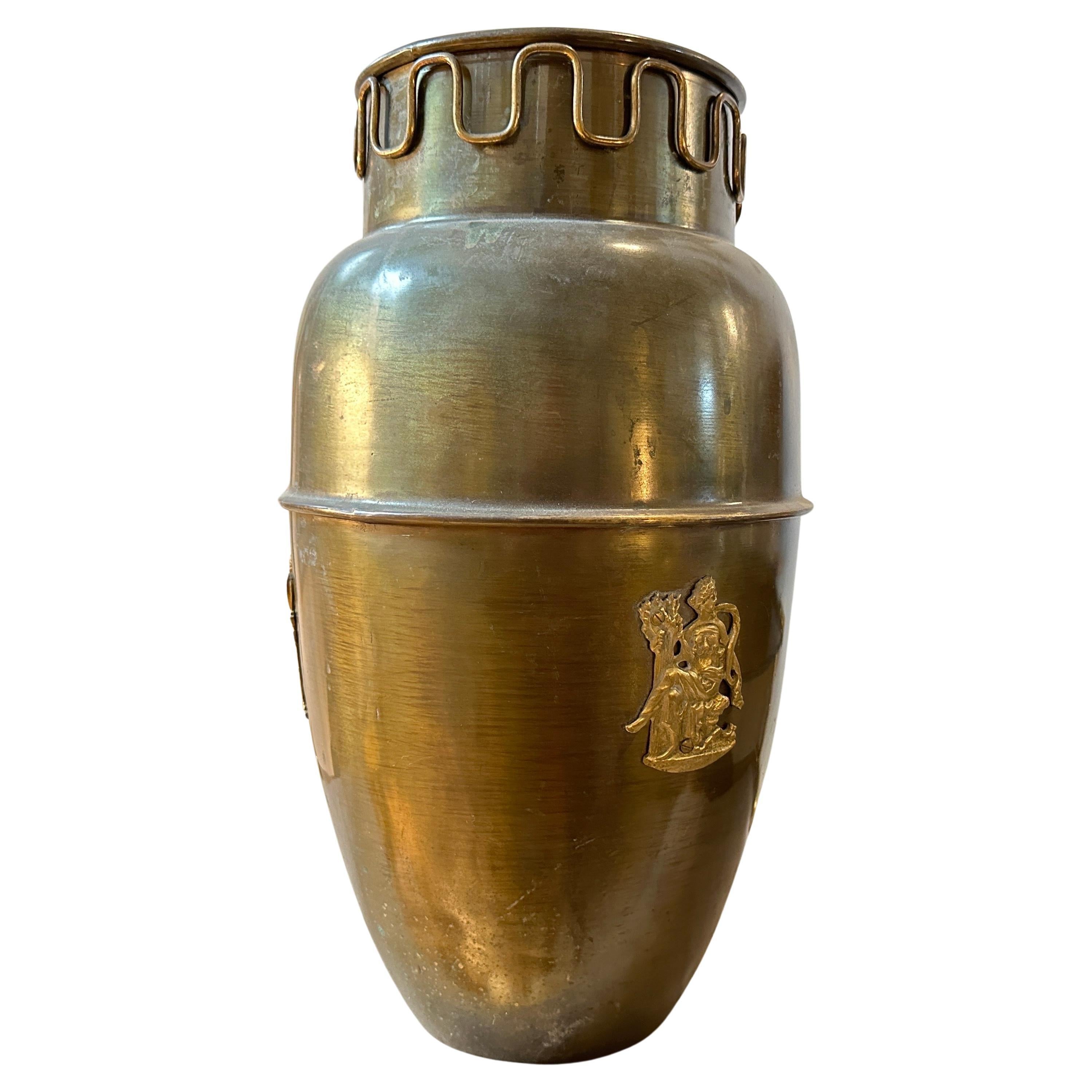 1950s Mid-Century Modern Brass Italian Umbrella Stand in the Manner of Gio Ponti For Sale