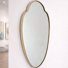 1950s Mid-Century Modern Brass Shield-Shaped Mirror Gio Ponti style, Italy
