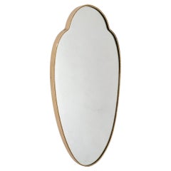 1950s Mid-Century Modern Brass Shield-Shaped Mirror Gio Ponti style, Italy