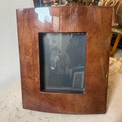 Cadre photo de luxe en cuir de chèvre marron, style « Mid-Century Modern » des années 1950, par Aldo Tura