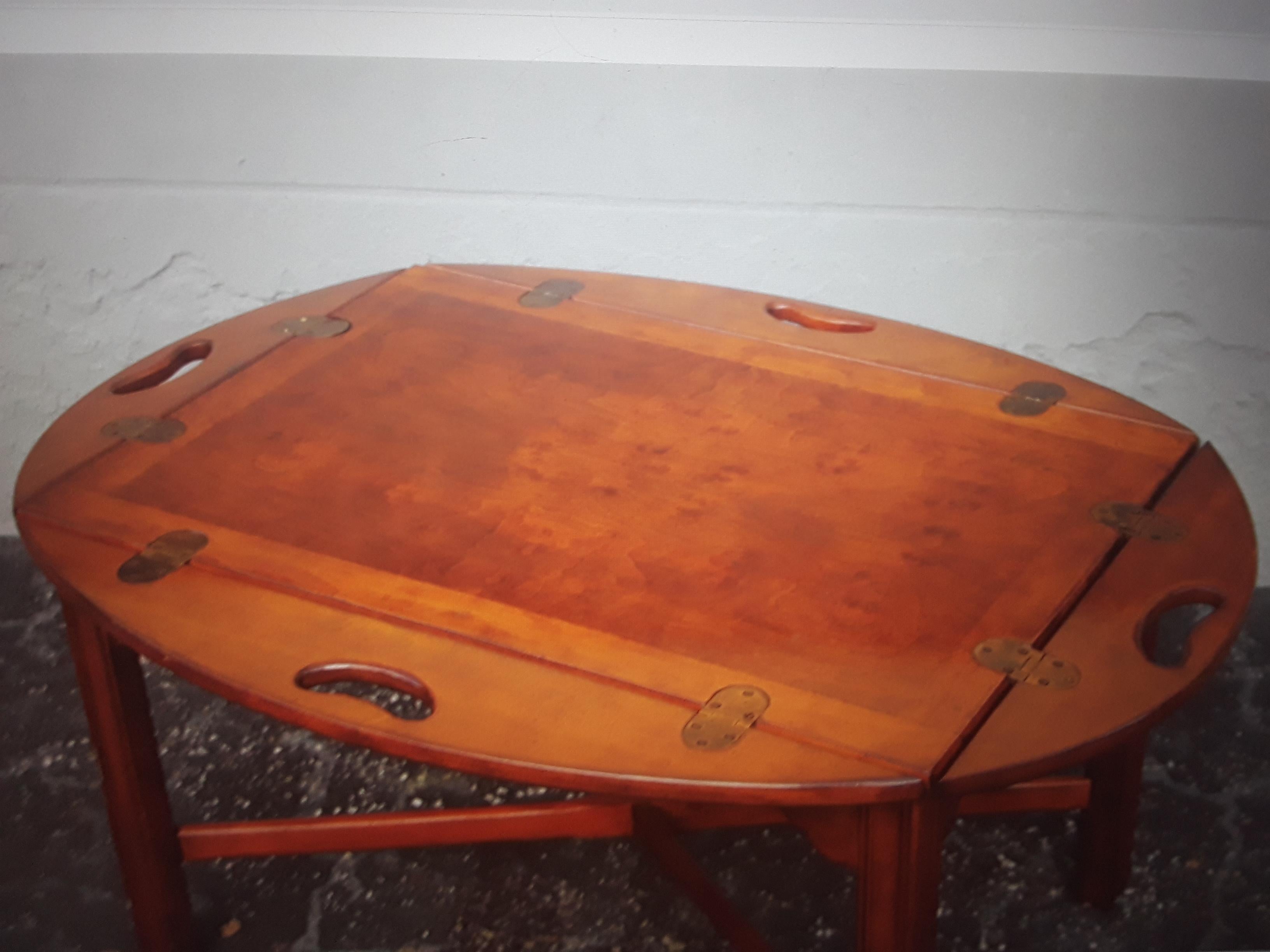 1950's Mid Century Modern Burl Wood Serving Tray style Coffee Table For Sale 3