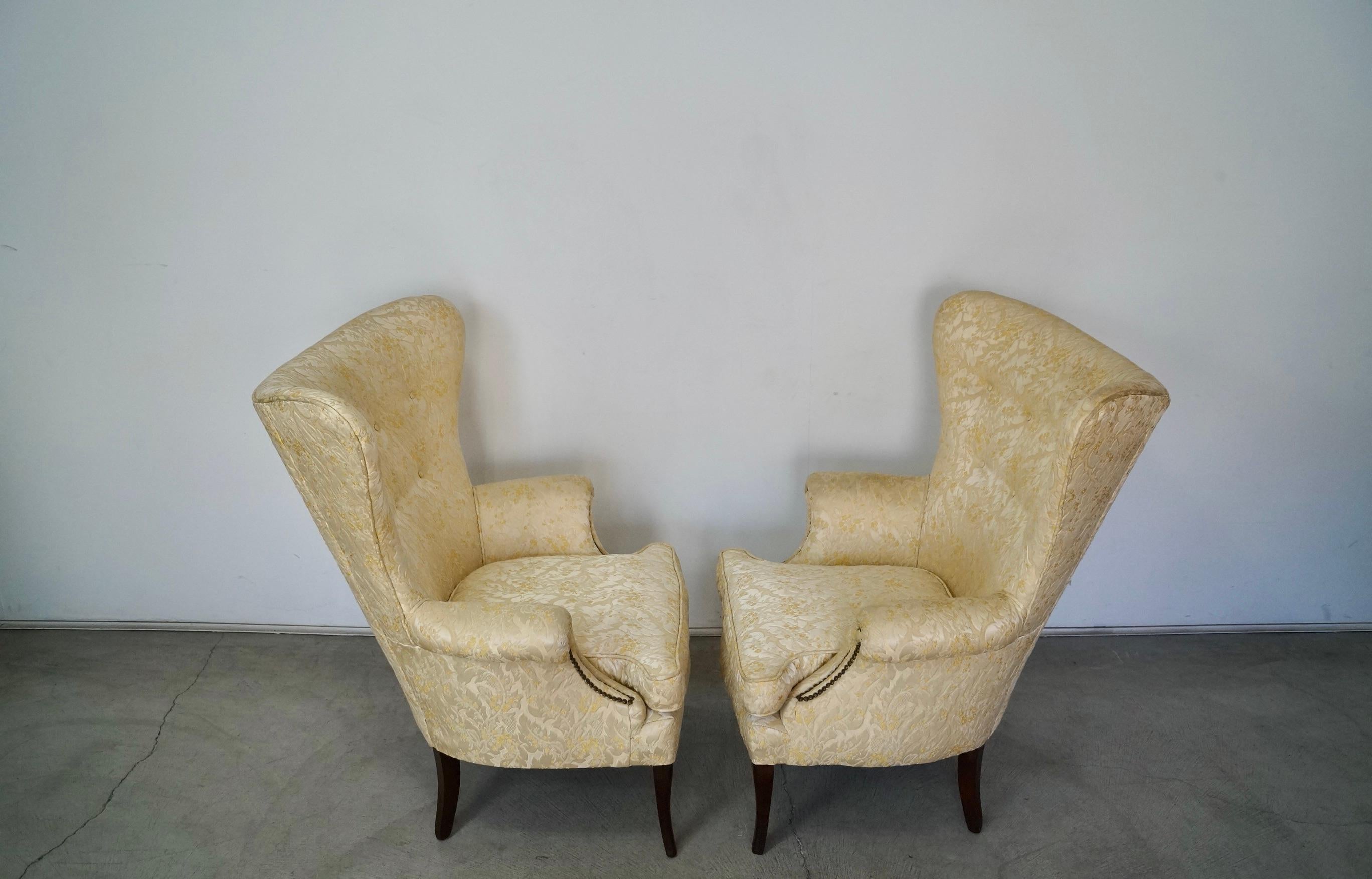1950s Mid-Century Modern Butterfly Wingback Chairs, a Pair 5