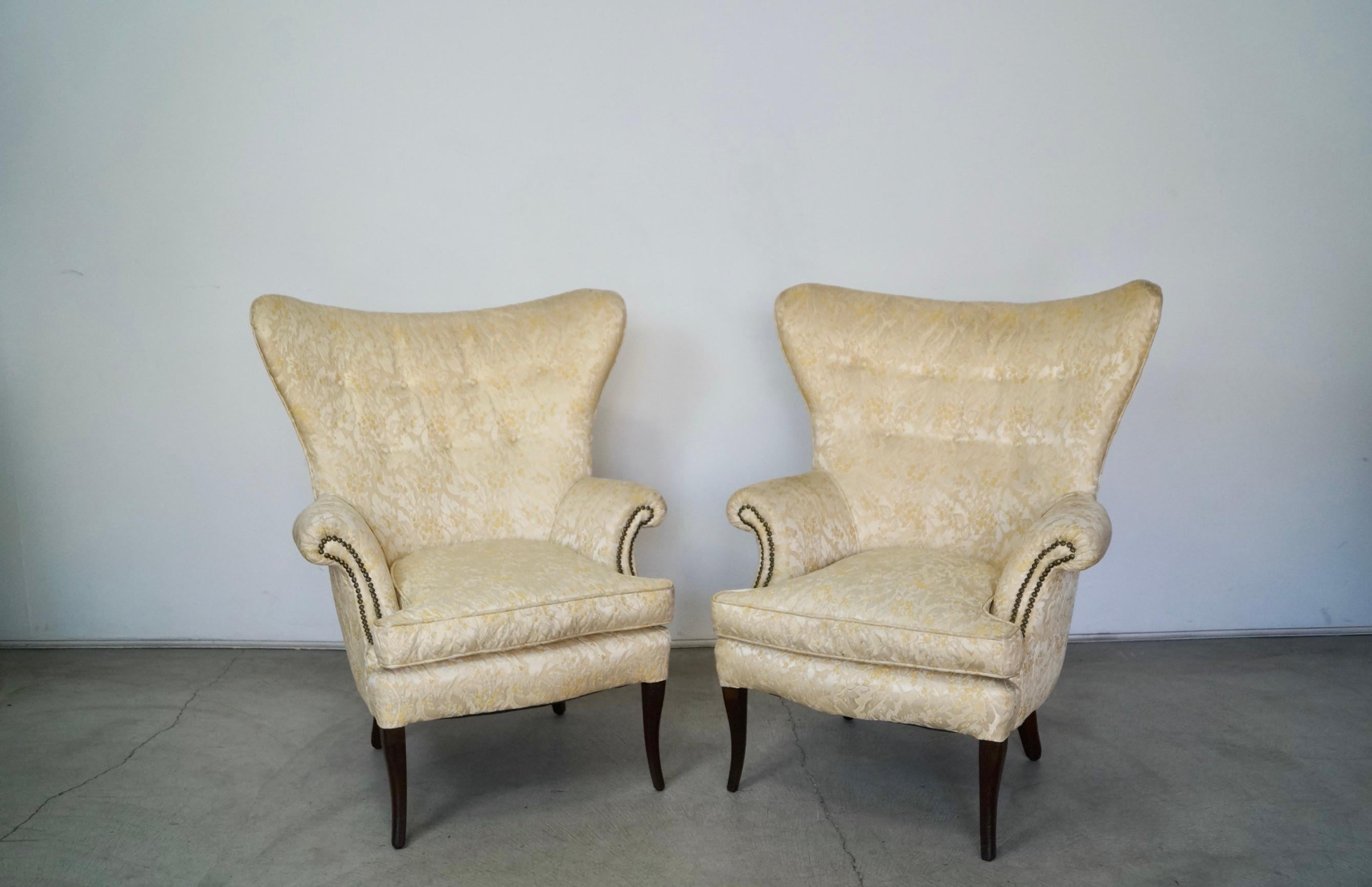 1950s Mid-Century Modern Butterfly Wingback Chairs, a Pair 6