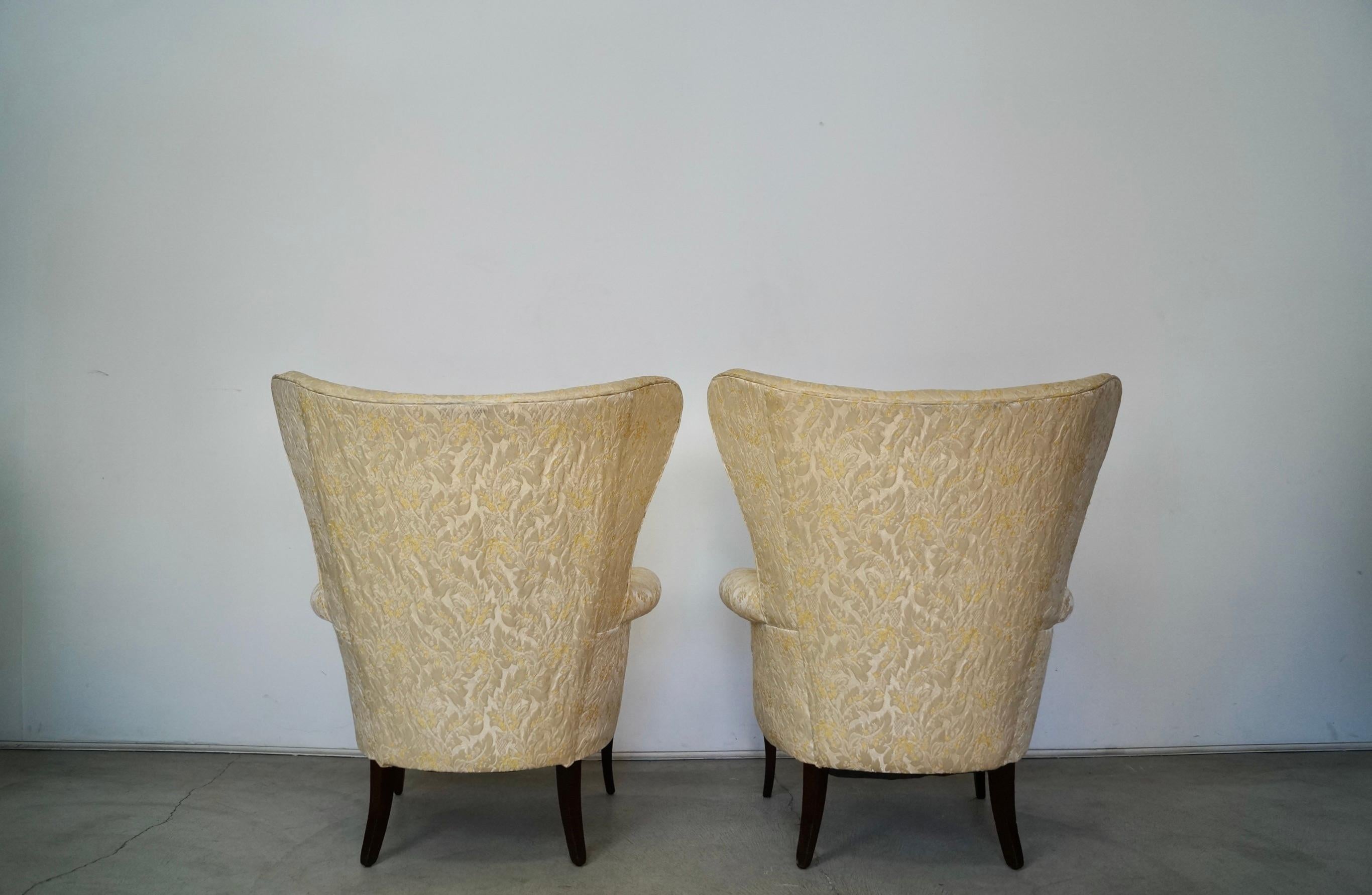 1950s Mid-Century Modern Butterfly Wingback Chairs, a Pair 3