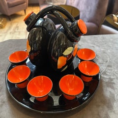 Set di rosoli in ceramica italiana del 1950, metà del secolo scorso, di Rometti