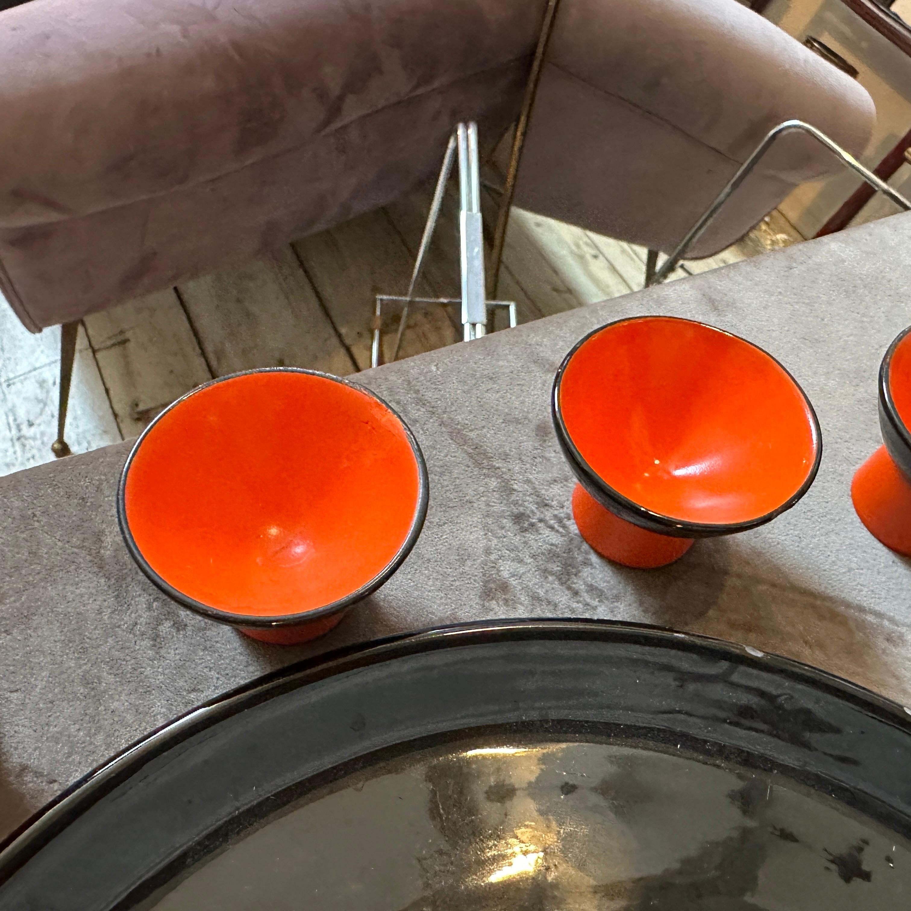 1950er Jahre Mitte des Jahrhunderts Moderne Keramik Italienische Rosolio Set von Rometti (20. Jahrhundert) im Angebot