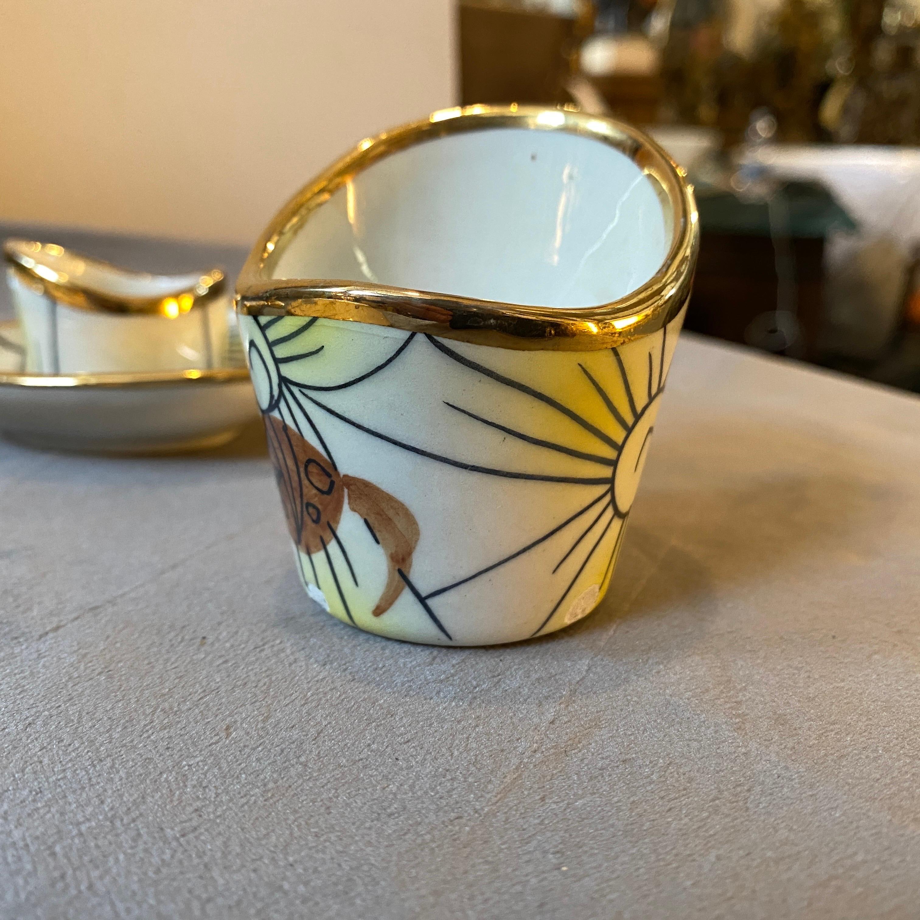 Hand-Crafted 1950s, Mid-Century Modern Ceramic Italian Smoking Set by Alfa Ceramiche For Sale