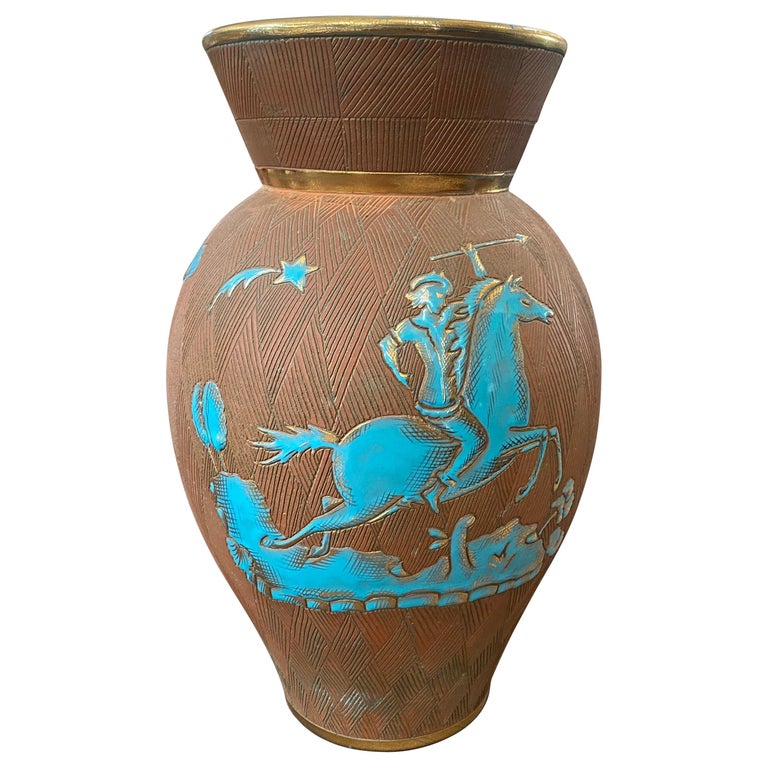 1950s Mid-Century Modern Ceramic Italian Vase by Fantechi For Sale