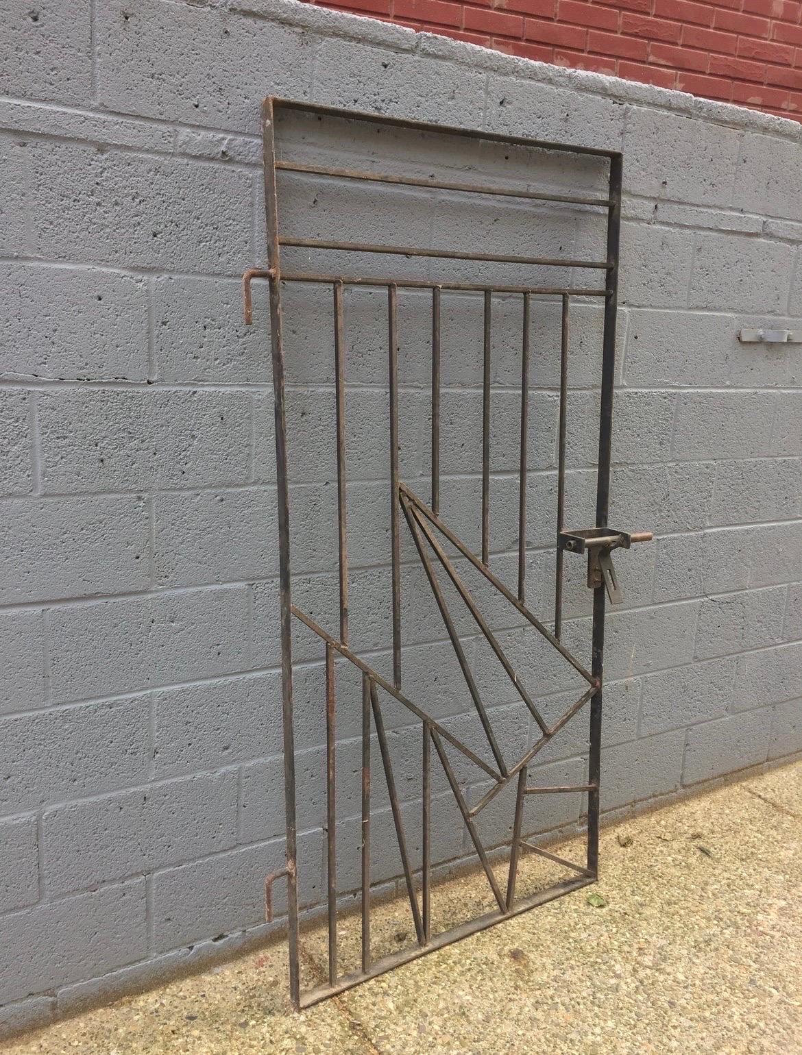 1950s Mid Century Modern Custom Made Iron Gate For Sale 1