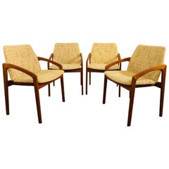 1950s Mid-Century Modern Danish Teak Dining or Side Chairs, Set of Four