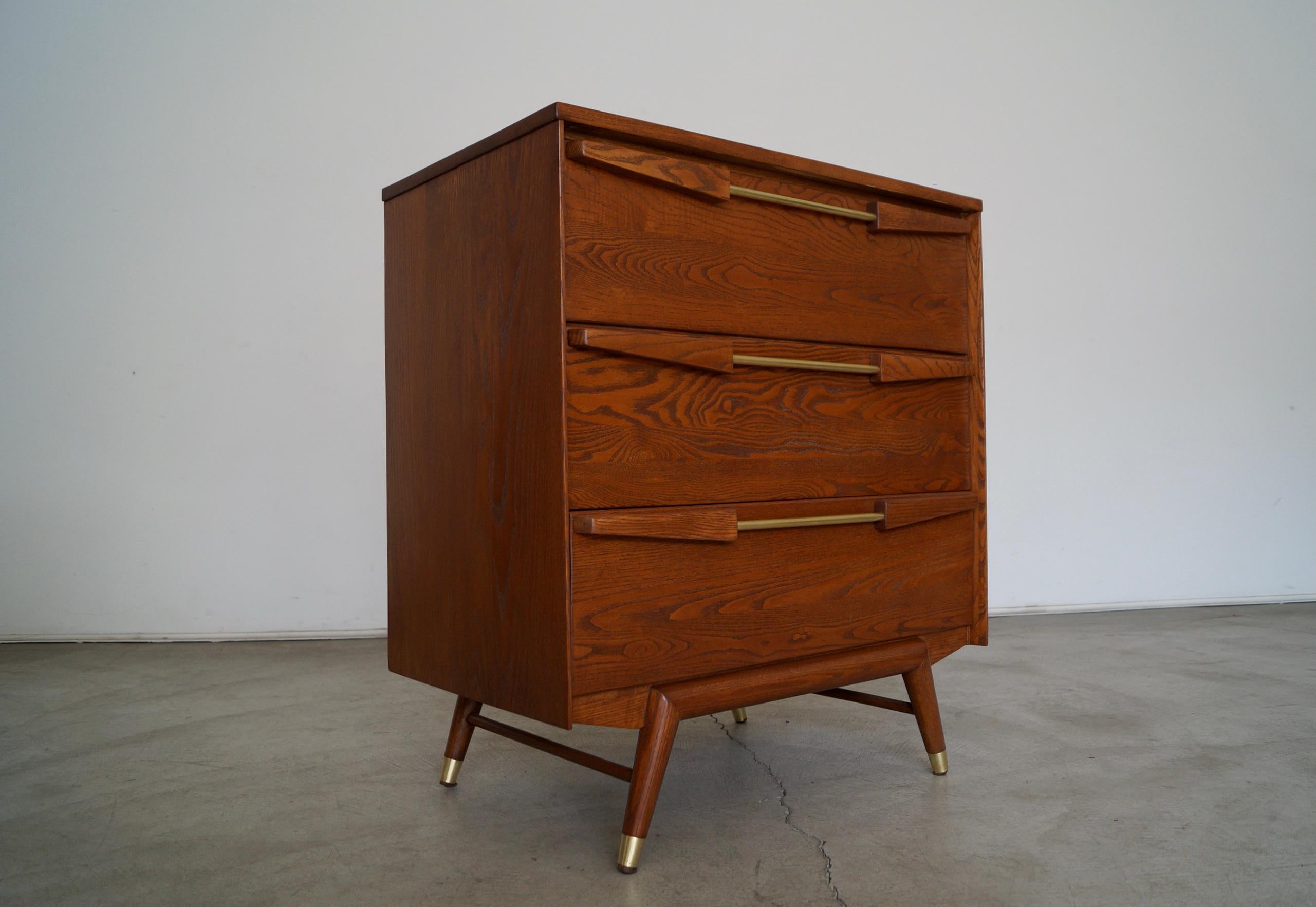 1950's Mid-Century Modern Dresser W/ Metal Drawers For Sale 4