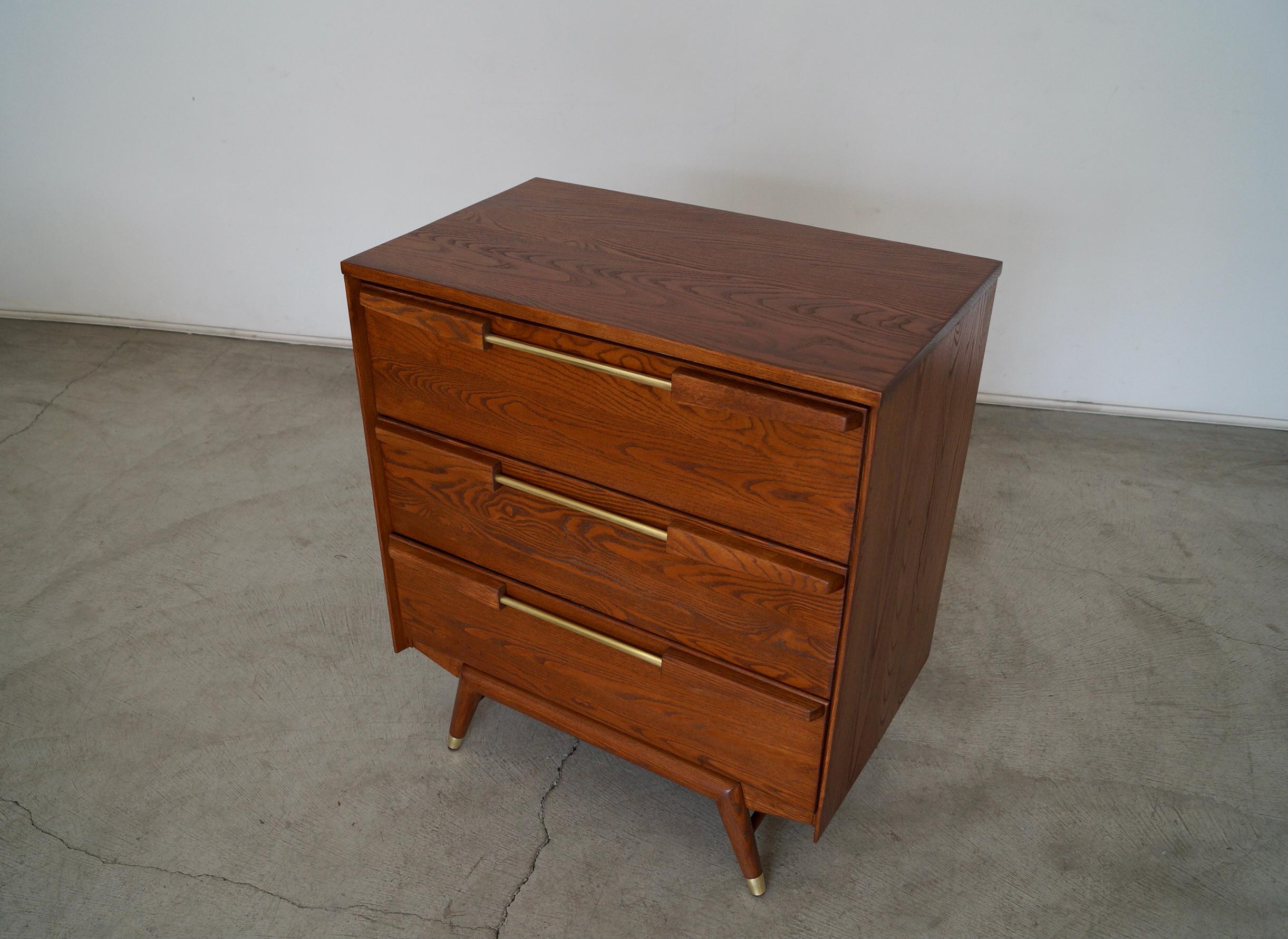 Mid-20th Century 1950's Mid-Century Modern Dresser W/ Metal Drawers For Sale