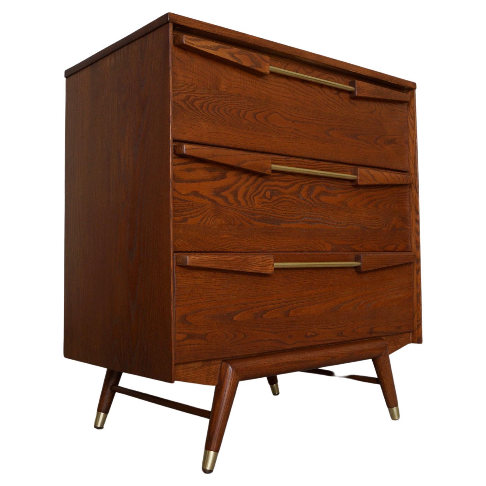 1950's Mid-Century Modern Dresser W/ Metal Drawers For Sale