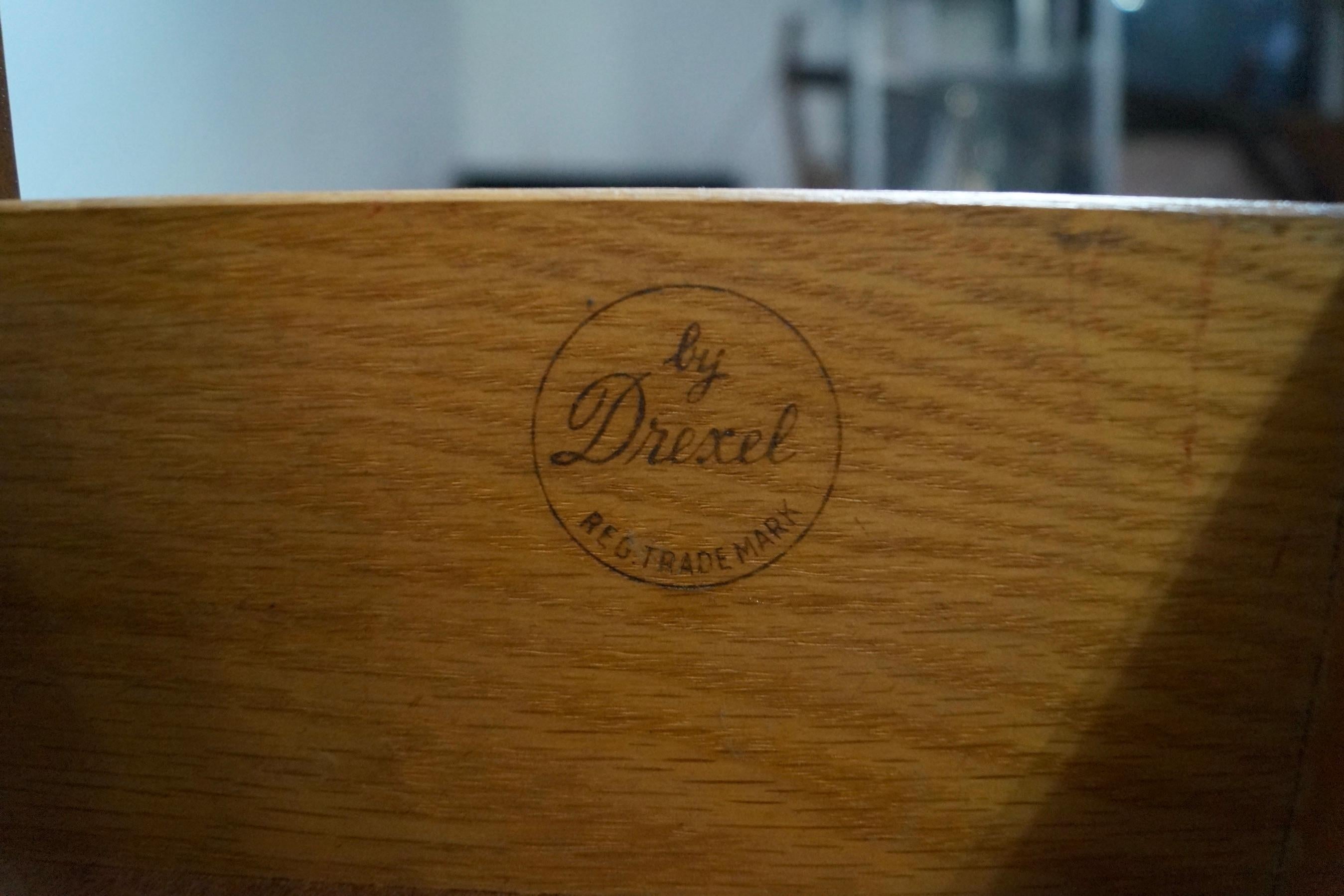 1950's Mid-Century Modern Drexel Biscayne Walnut 11-Drawer Dresser For Sale 11