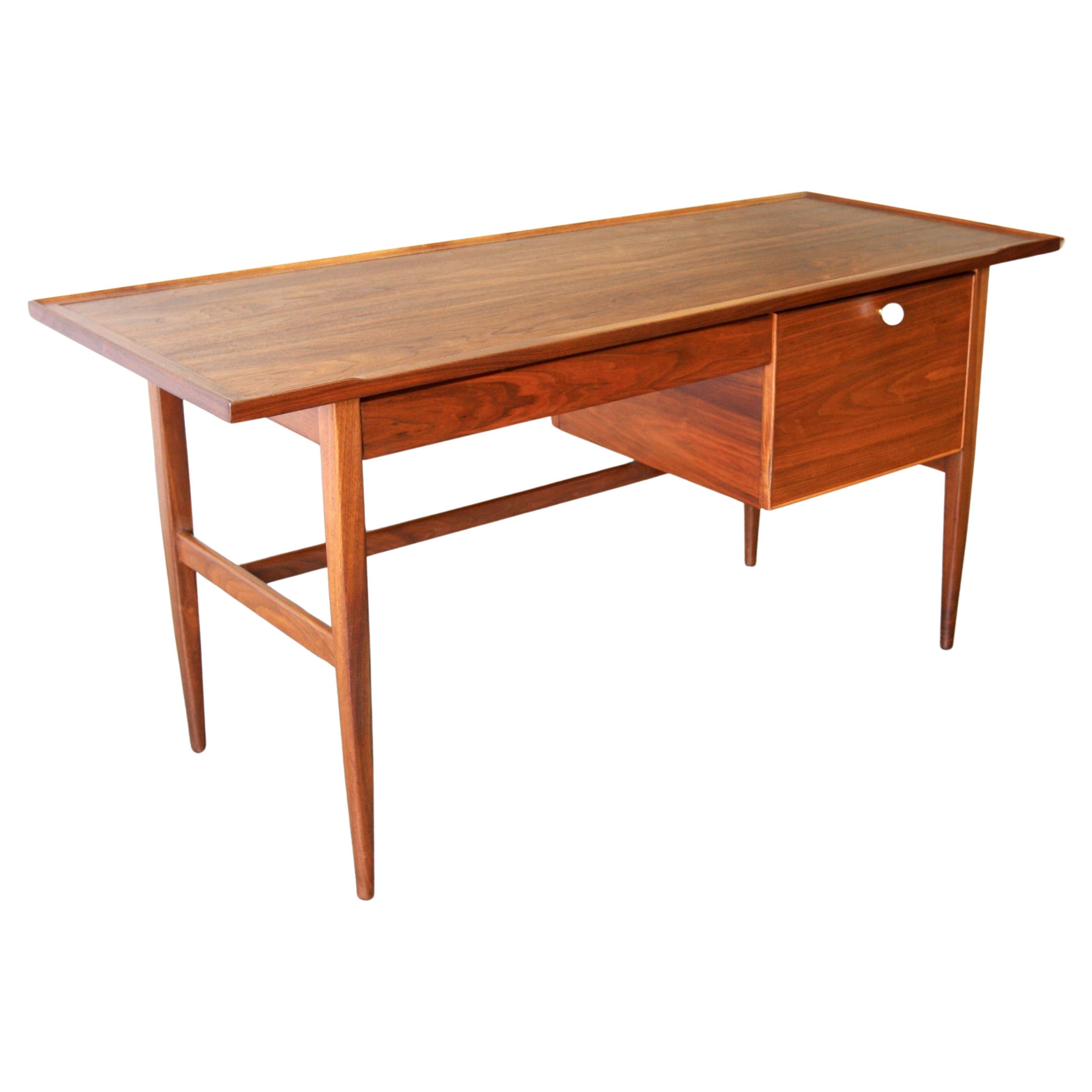 1950s Mid Century Modern Drexel Declaration Kipp Stewart Walnut Writing Desk For Sale