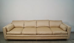 1950's Mid-Century Modern Dunbar Style Long Gold Tweed Sofa