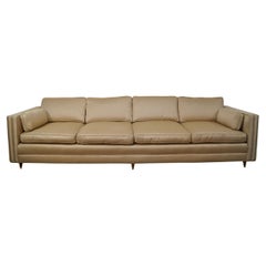 Vintage 1950's Mid-Century Modern Dunbar Style Long Gold Tweed Sofa