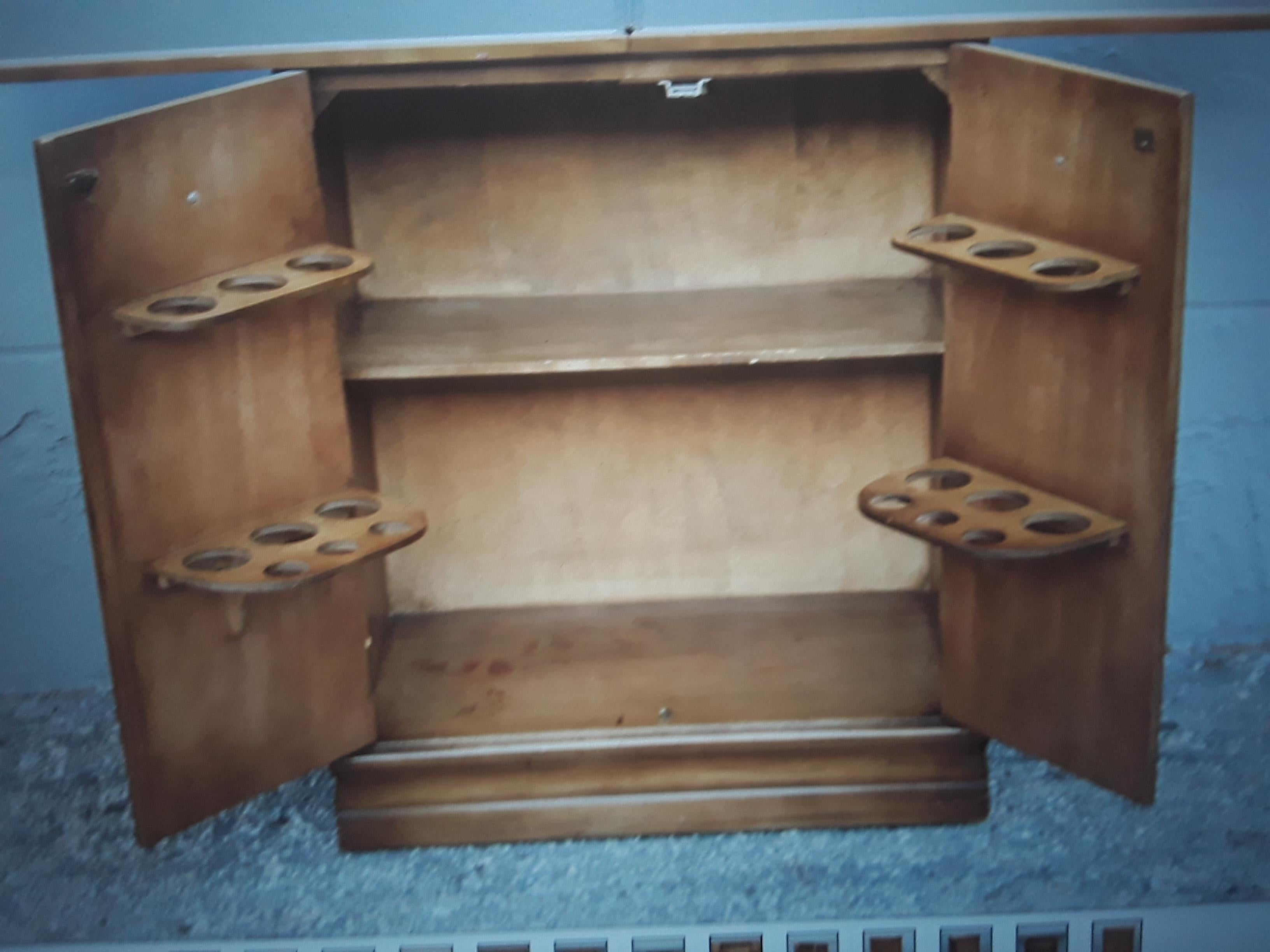 Walnut 1950's Mid Century Modern Fully Compartmentalized Dry Bar For Sale