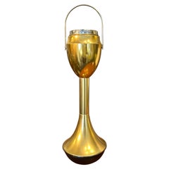 1950s Mid-Century Modern Gilded Aluminum Column Ashtray by Rinnovel