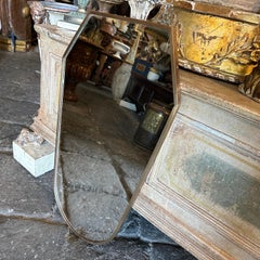 1950s Mid-Century Modern Giò Ponti Style Solid Brass Italian Shield Wall Mirror