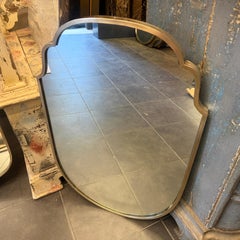 Specchio da parete in ottone massiccio in stile Gio Ponti moderno di metà secolo 1950