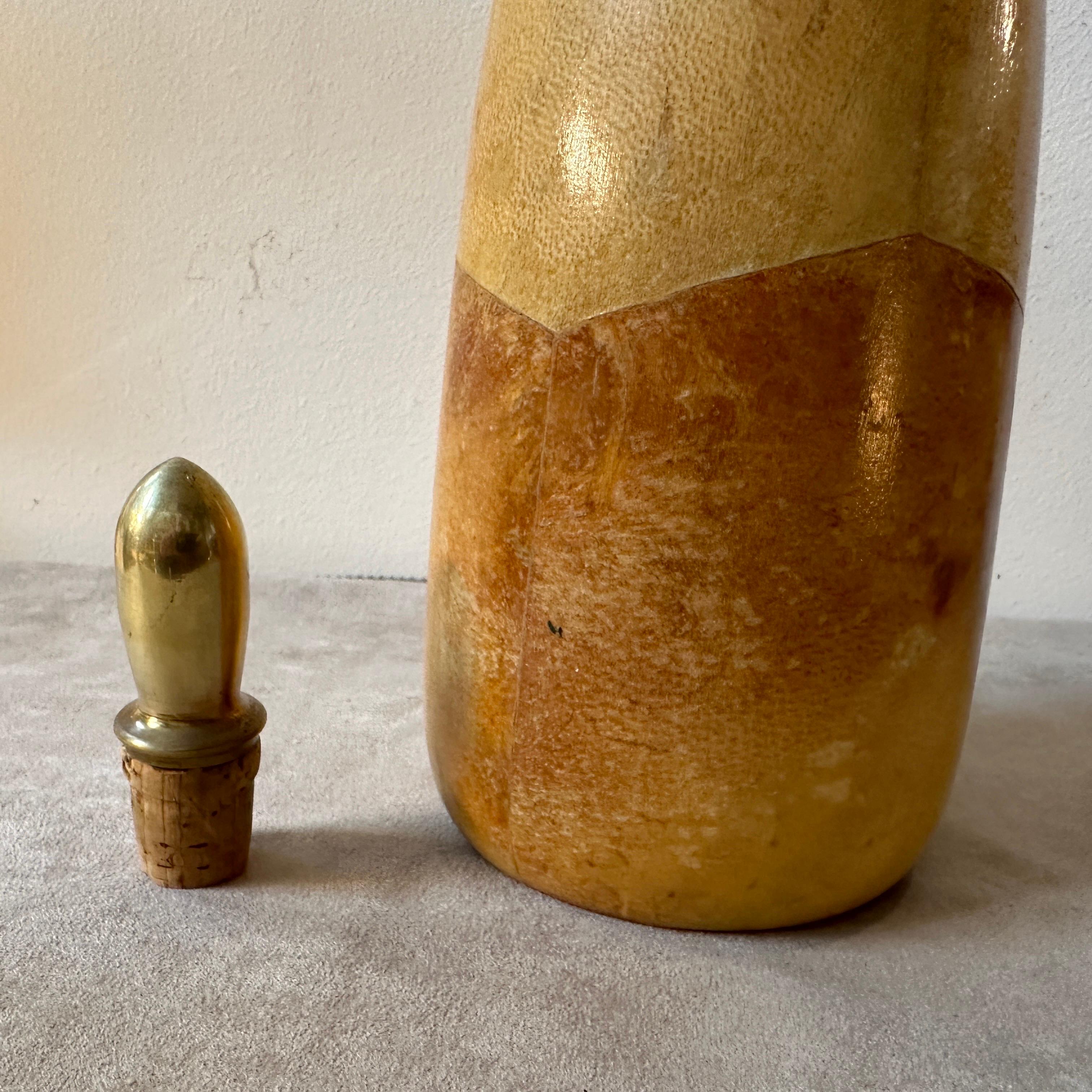 1950s Mid-Century Modern Goatskin and Brass Thermos Carafe by Aldo Tura For Sale 1