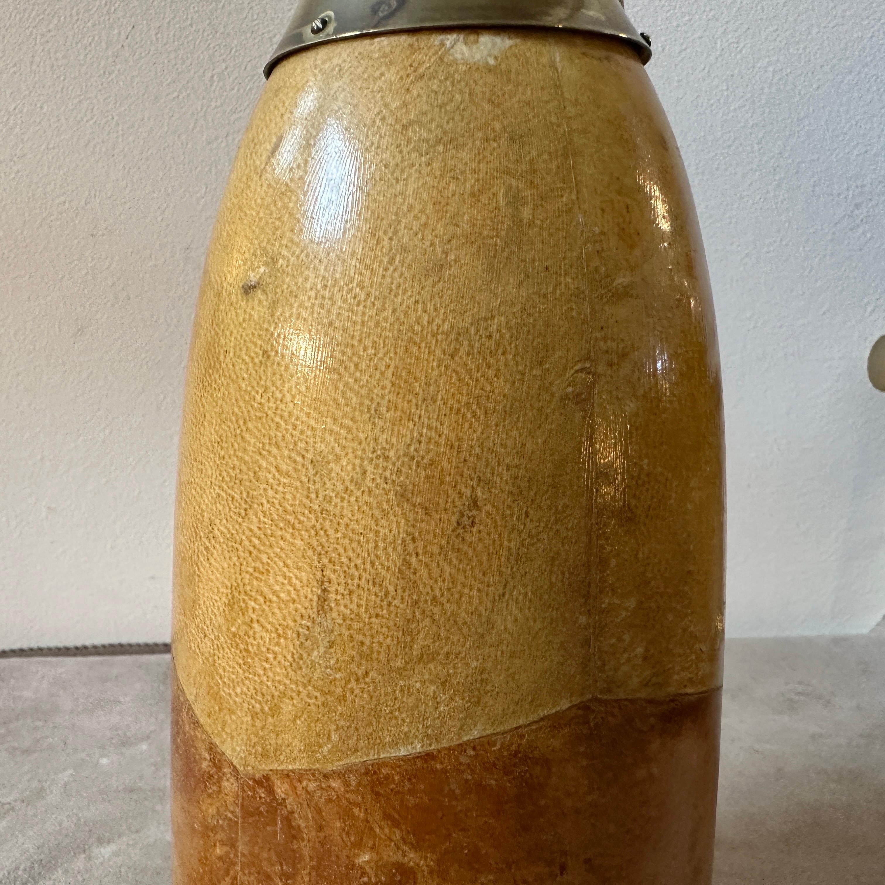 1950s Mid-Century Modern Goatskin and Brass Thermos Carafe by Aldo Tura For Sale 3