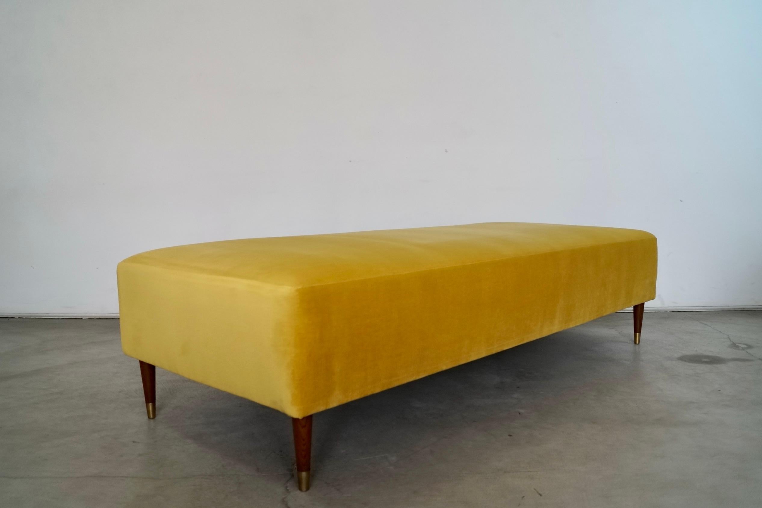 1950's Mid-Century Modern Gold Velvet Daybed - Two Available For Sale 6