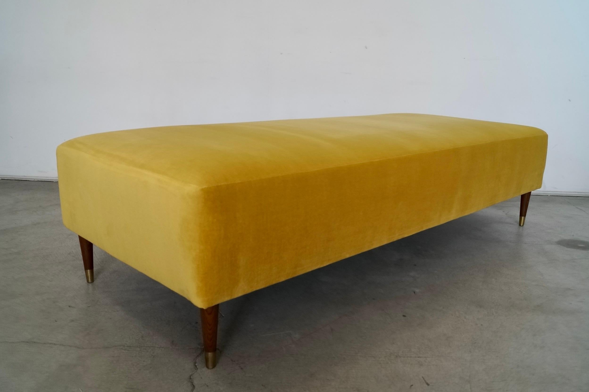 1950's Mid-Century Modern Gold Velvet Daybed - Two Available For Sale 8